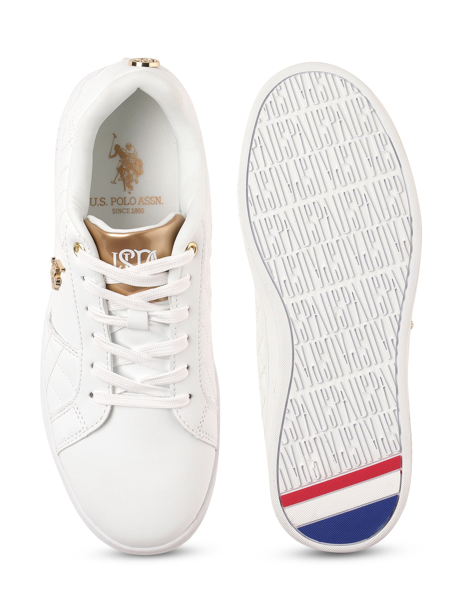 Quilted Logo Simone 2.0 Sneakers Off White - U.S. POLO ASSN. | Large