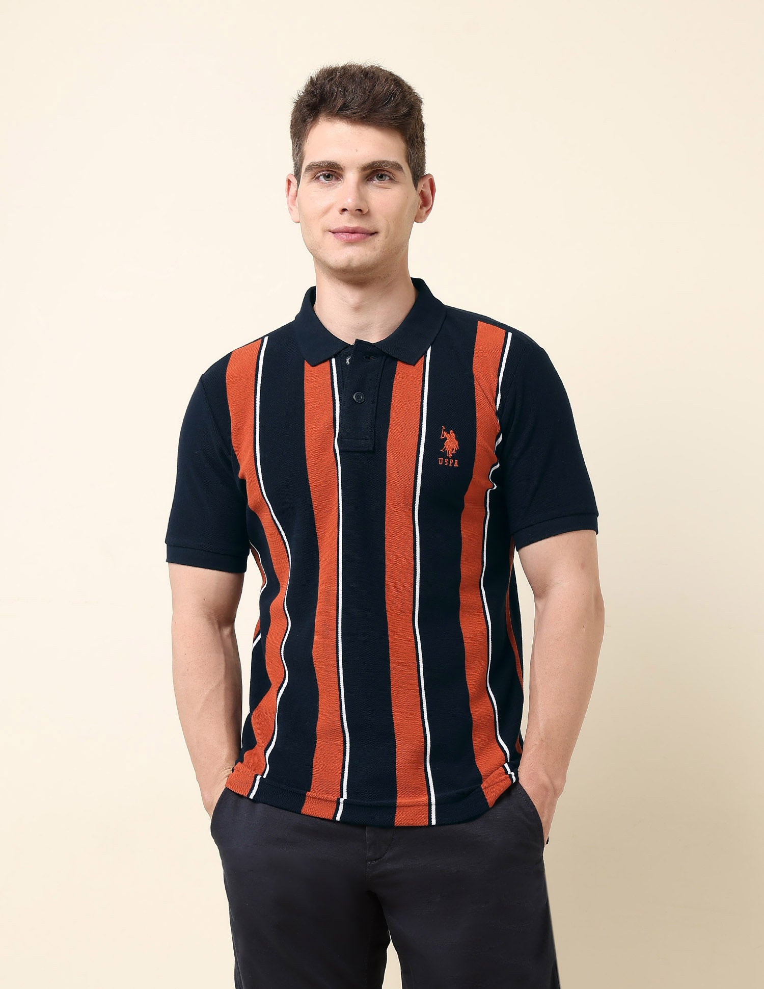 Vertical Striped Classic Polo Shirt Navy - U.S. Polo Assn. India | Large