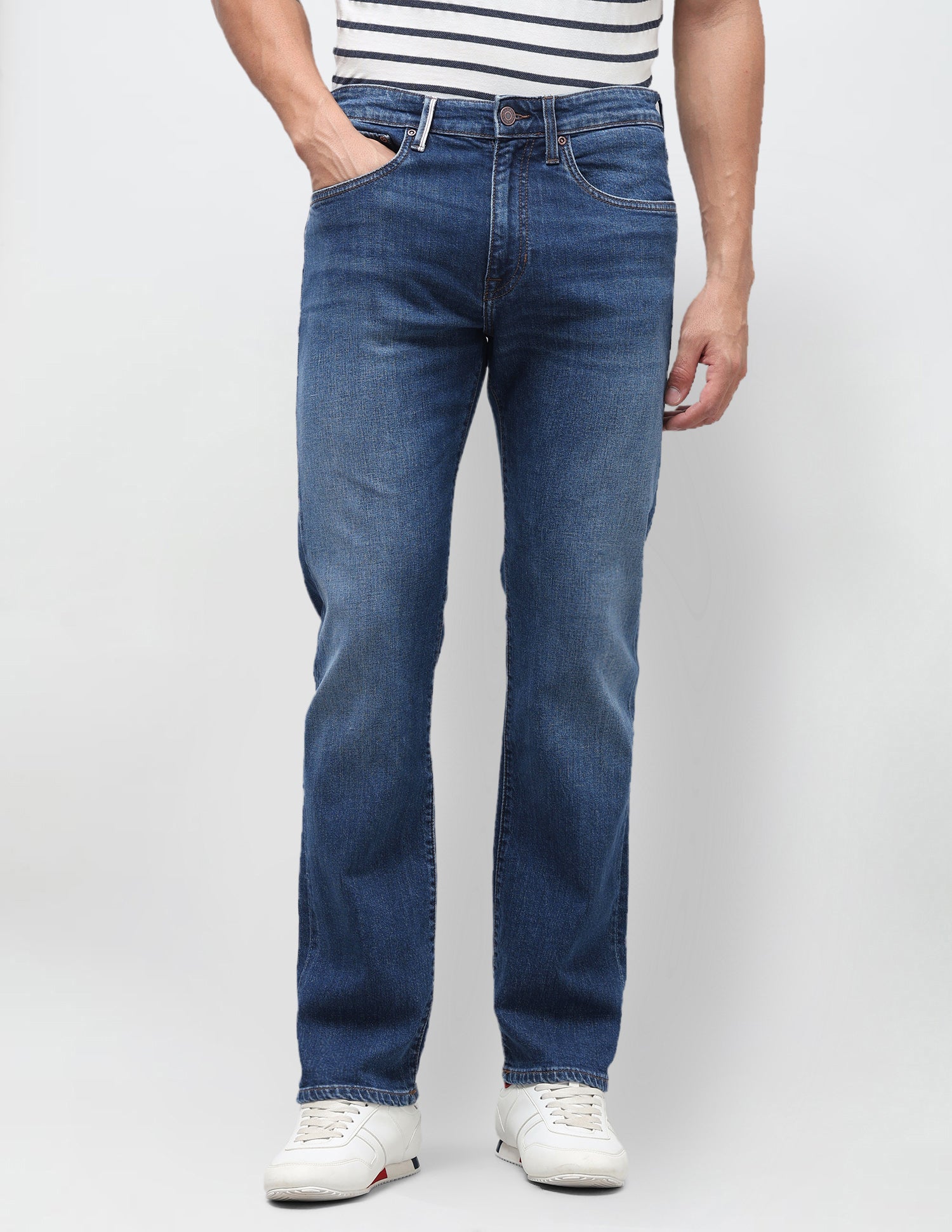 Harold Slim Straight Fit Blue Jeans Mid Blue - U.S. Polo Assn. India | Large