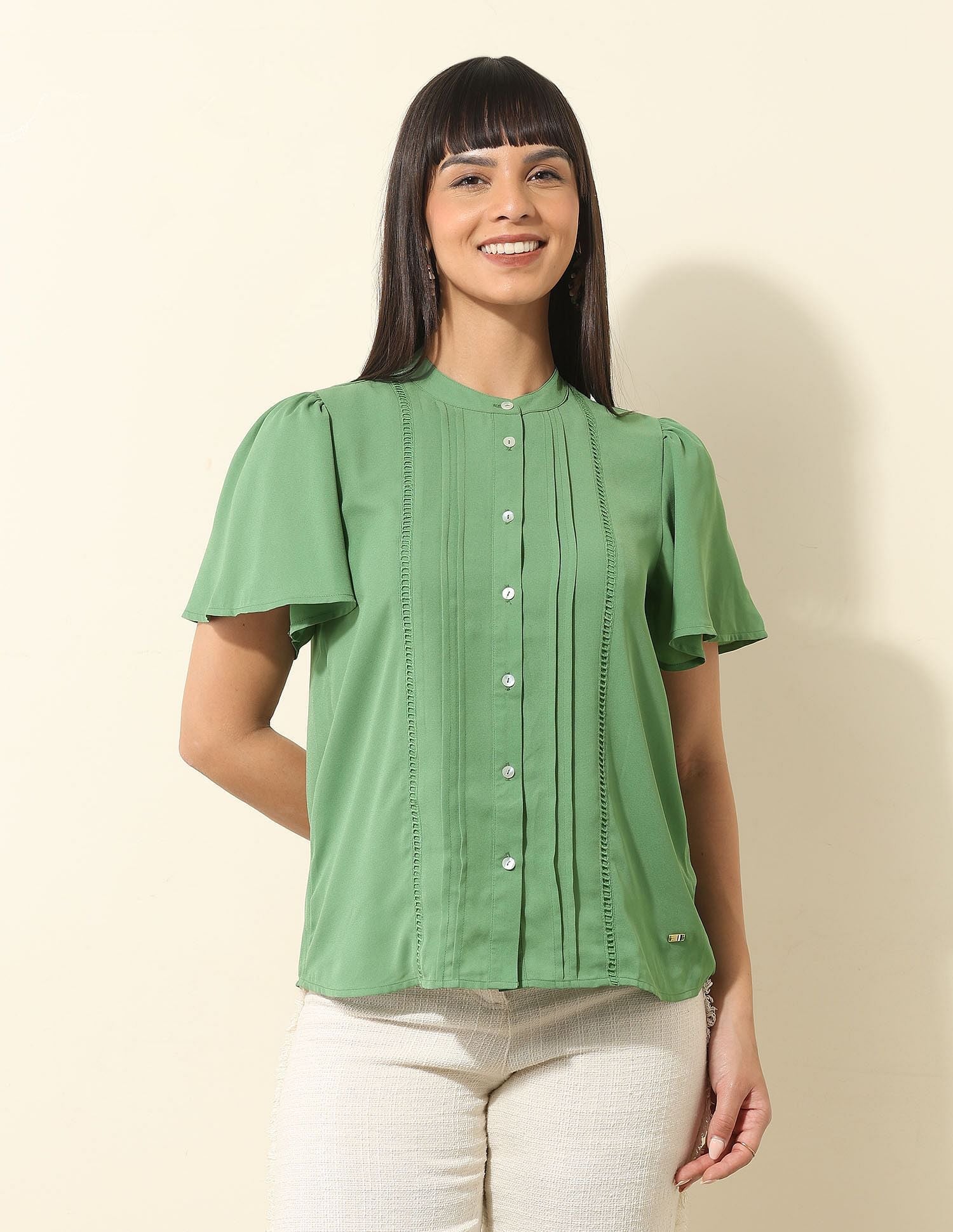 Pleated Solid Top Green - U.S. Polo Assn. India | Large