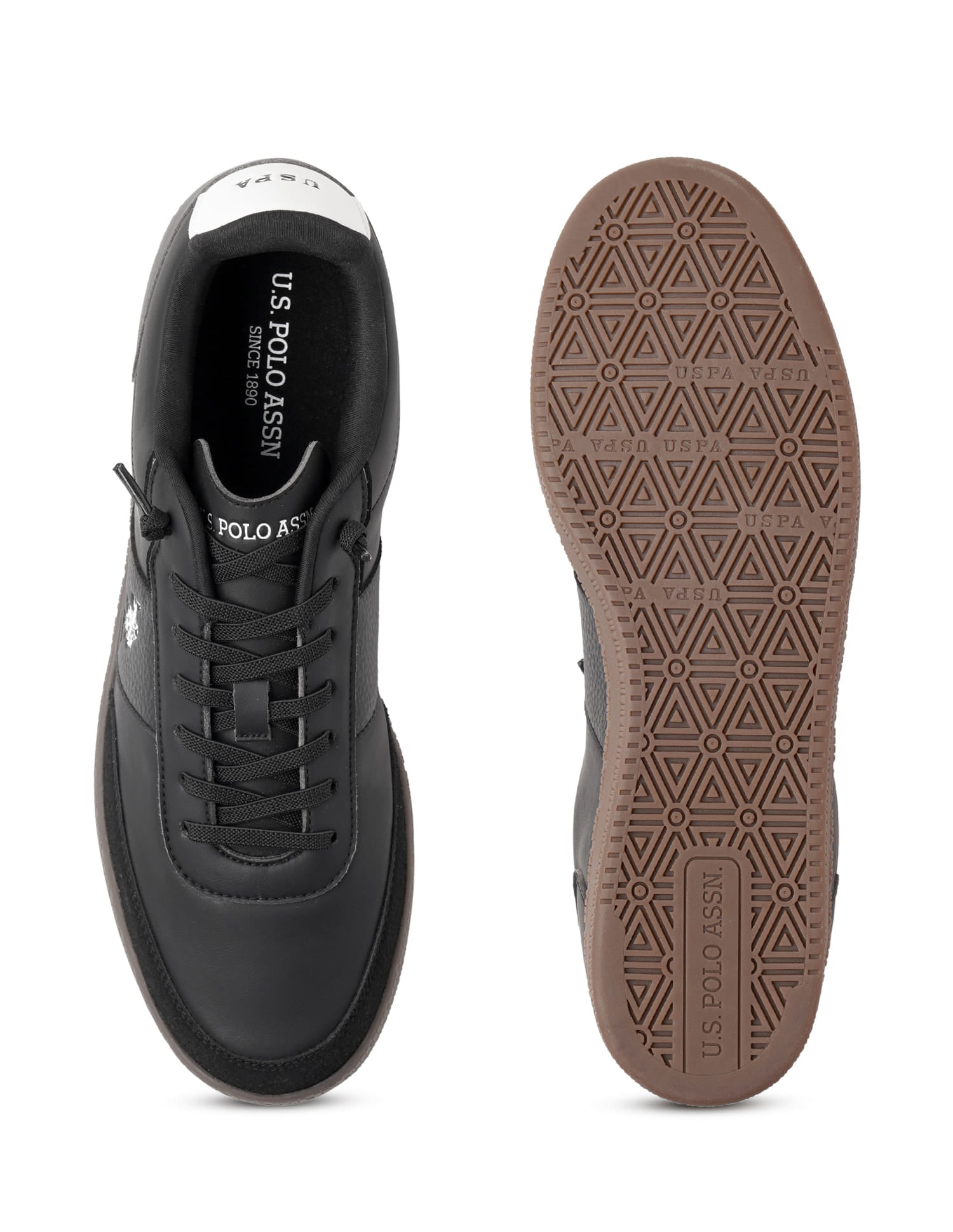Men Milton Solid Sneakers Black - U.S. Polo Assn. India | Large