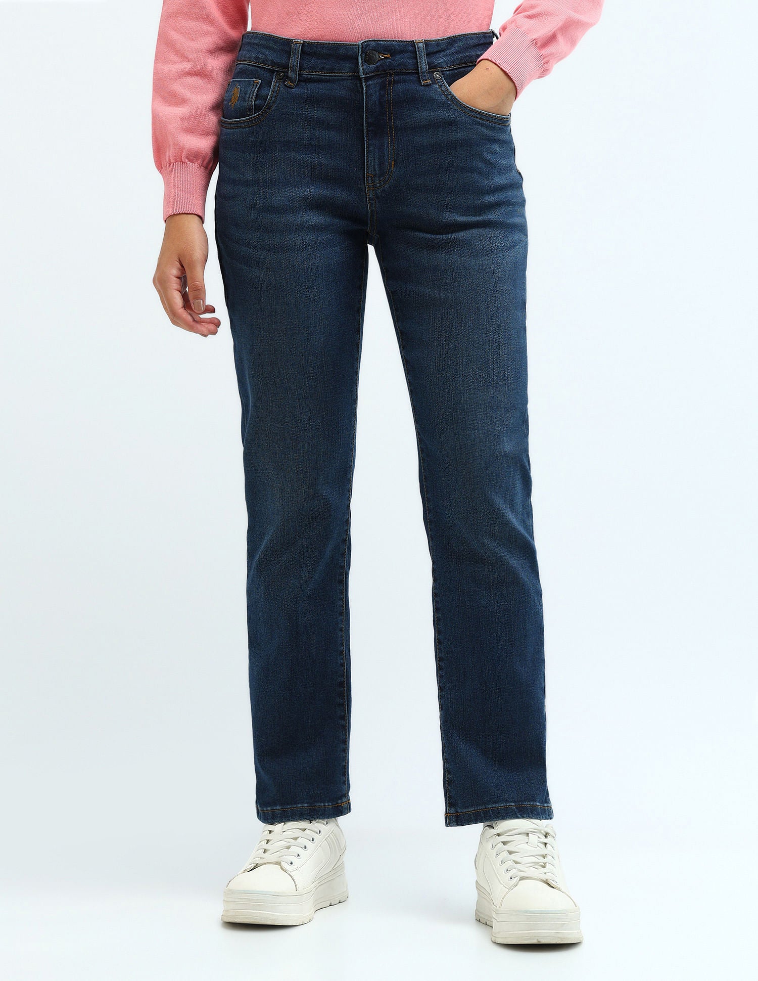 High Rise Slim Fit Jeans Blue - U.S. Polo Assn. India | Large