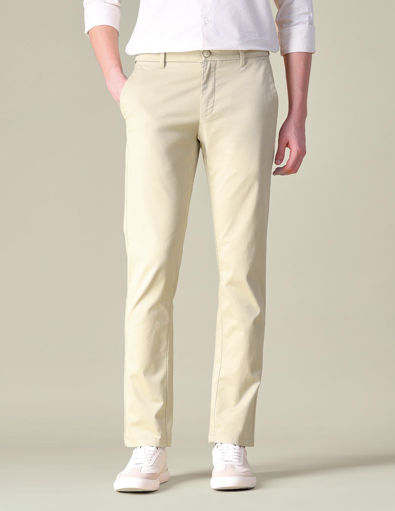 Twill Austin Trim Regular Fit Trousers Beige - U.S. POLO ASSN. | Large