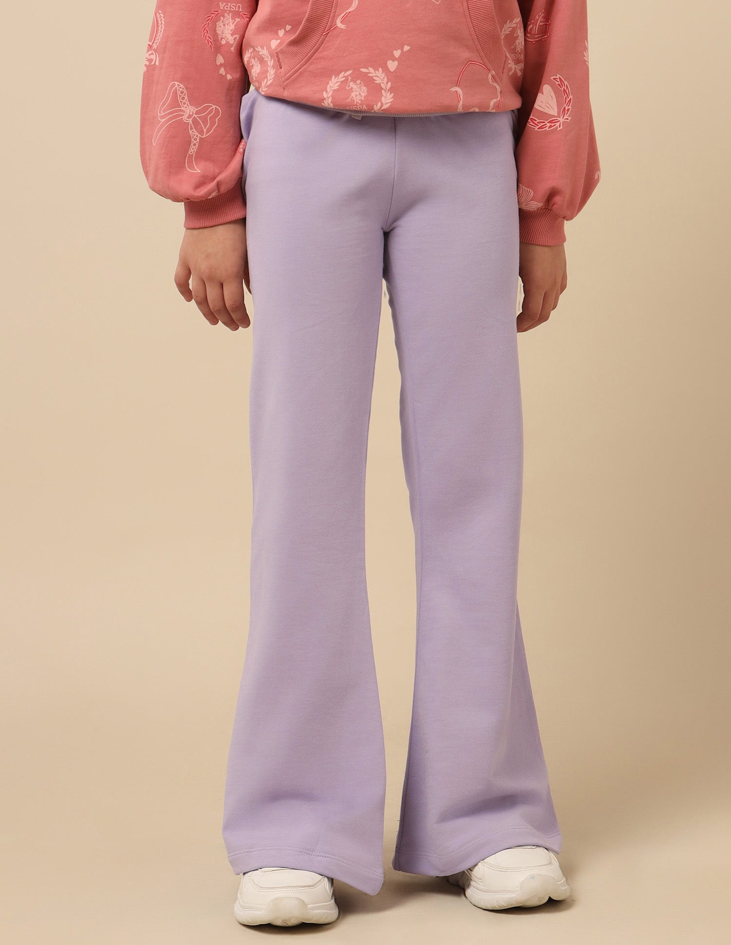 Girls Solid Bootcut Track Pants Lavender - U.S. POLO ASSN. | Large