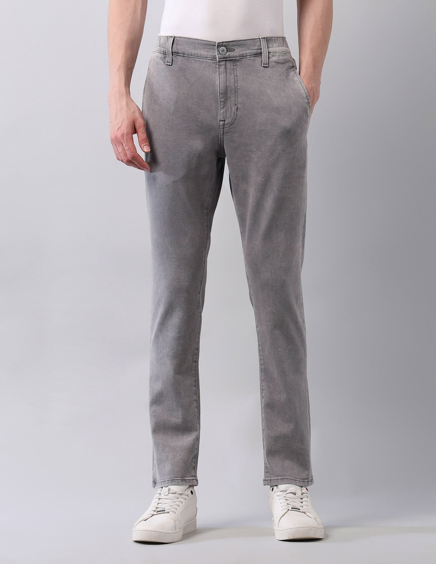 Stone Washed Regular Fit Blue Jeans Grey - U.S. Polo Assn. India | Large
