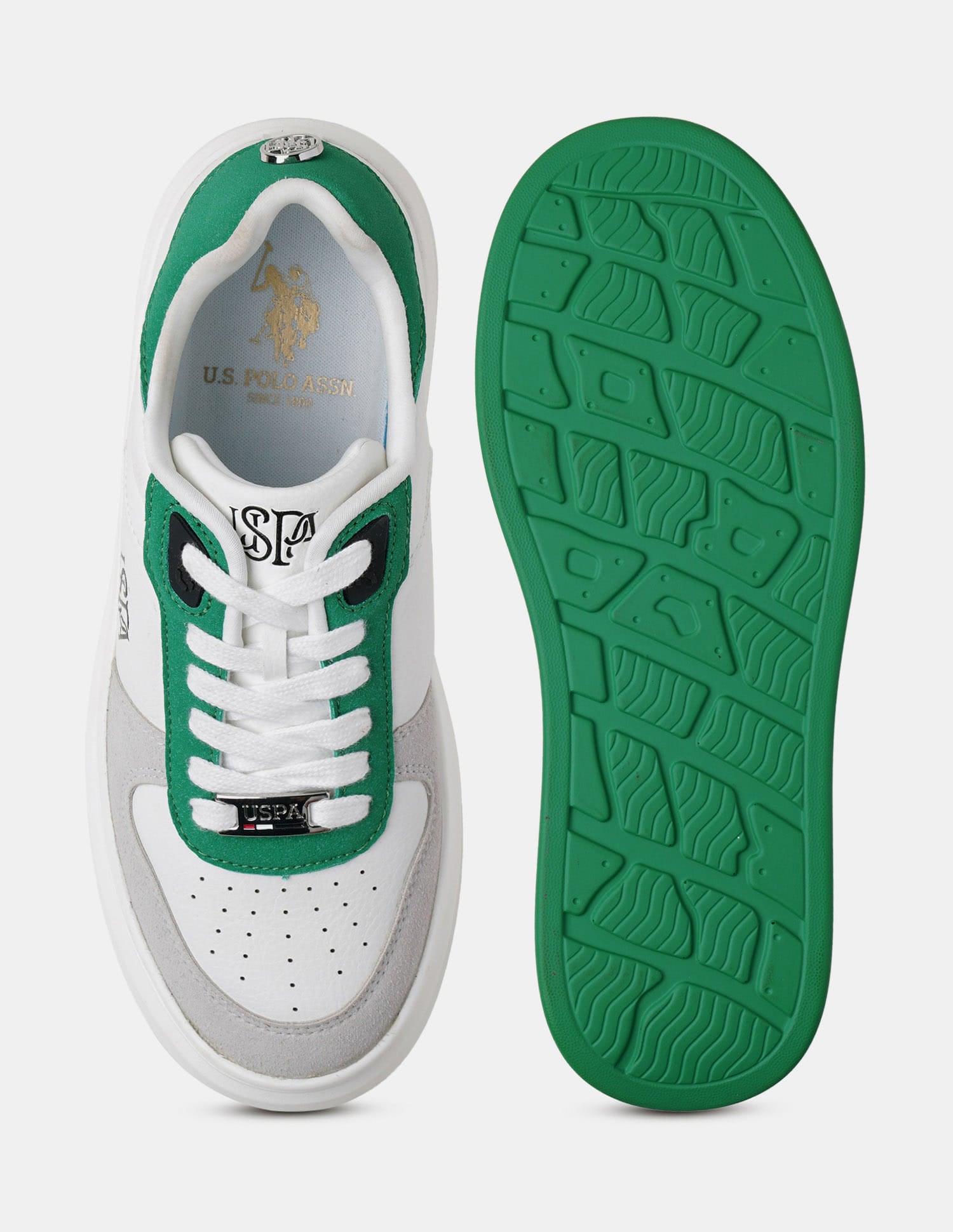 Women Ariella Low Top Sneakers Green - U.S. Polo Assn. India | Large