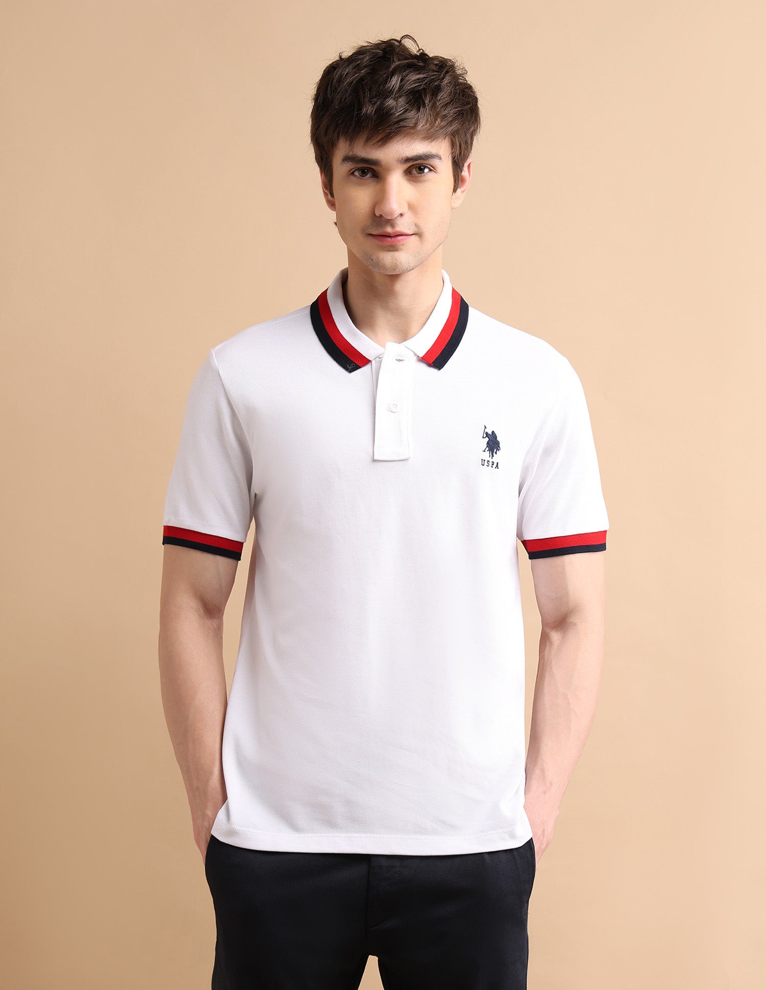 Heritage Tipped Polo Shirt White - U.S. POLO ASSN. | Large