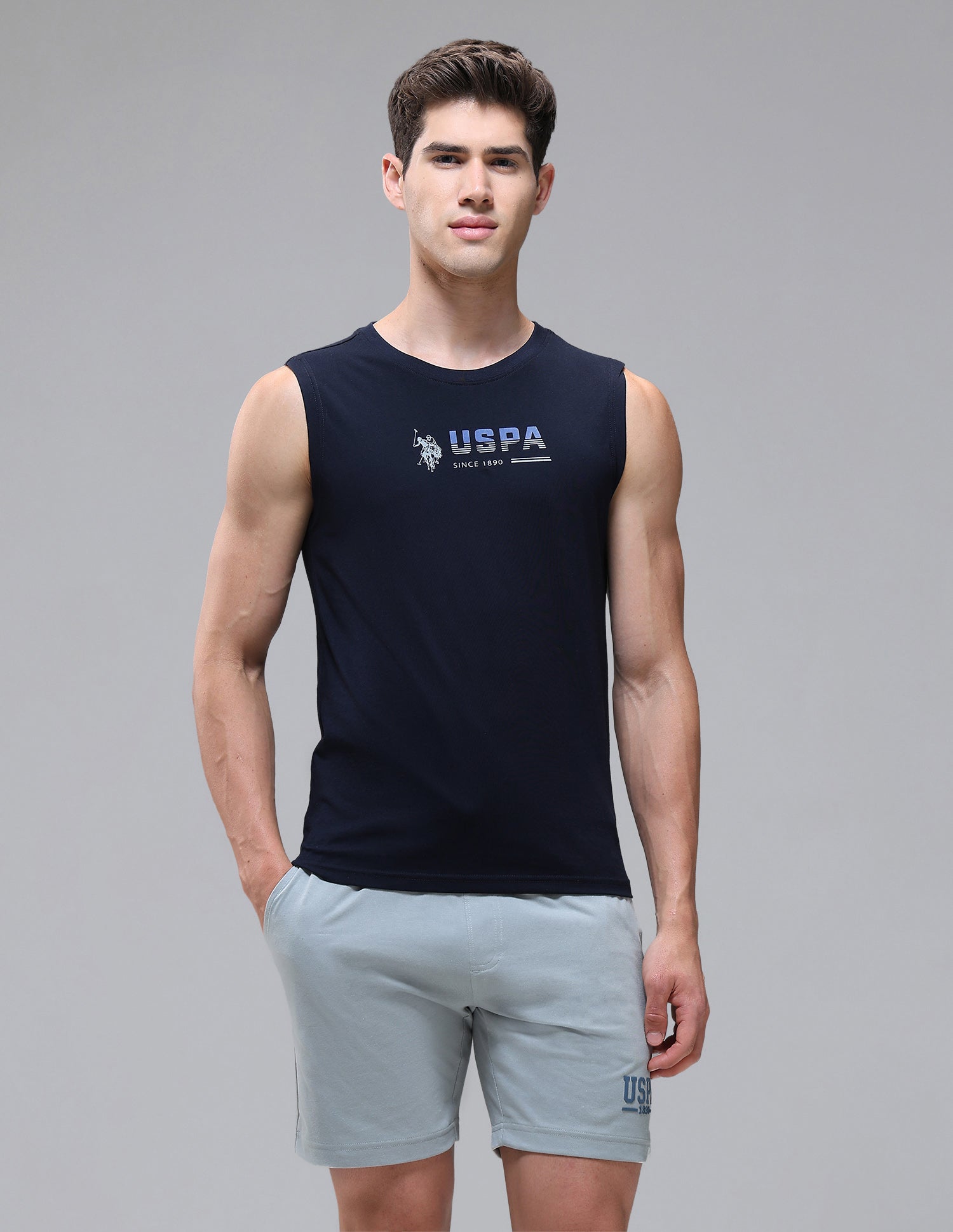 Solid Cotton OEV06 Vest - Pack Of 1 Navy - U.S. Polo Assn. India | Large