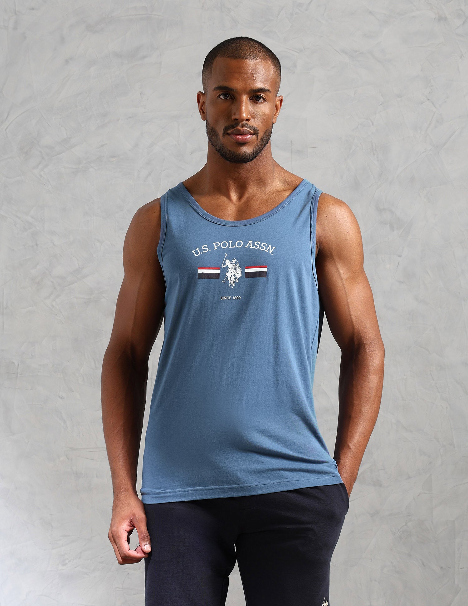 Brand Print Comfort Fit OEV02 Vest - Pack Of 1 Deep Lead - U.S. POLO ASSN. | Large