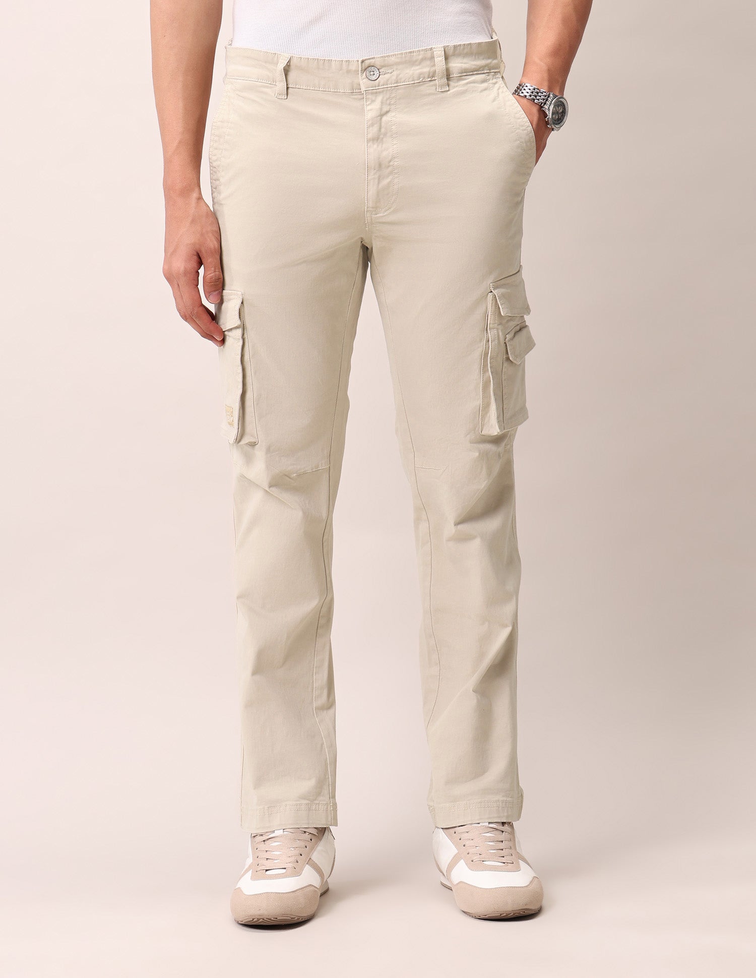 Twill Straight Fit Cargos Stone - U.S. Polo Assn. India | Large