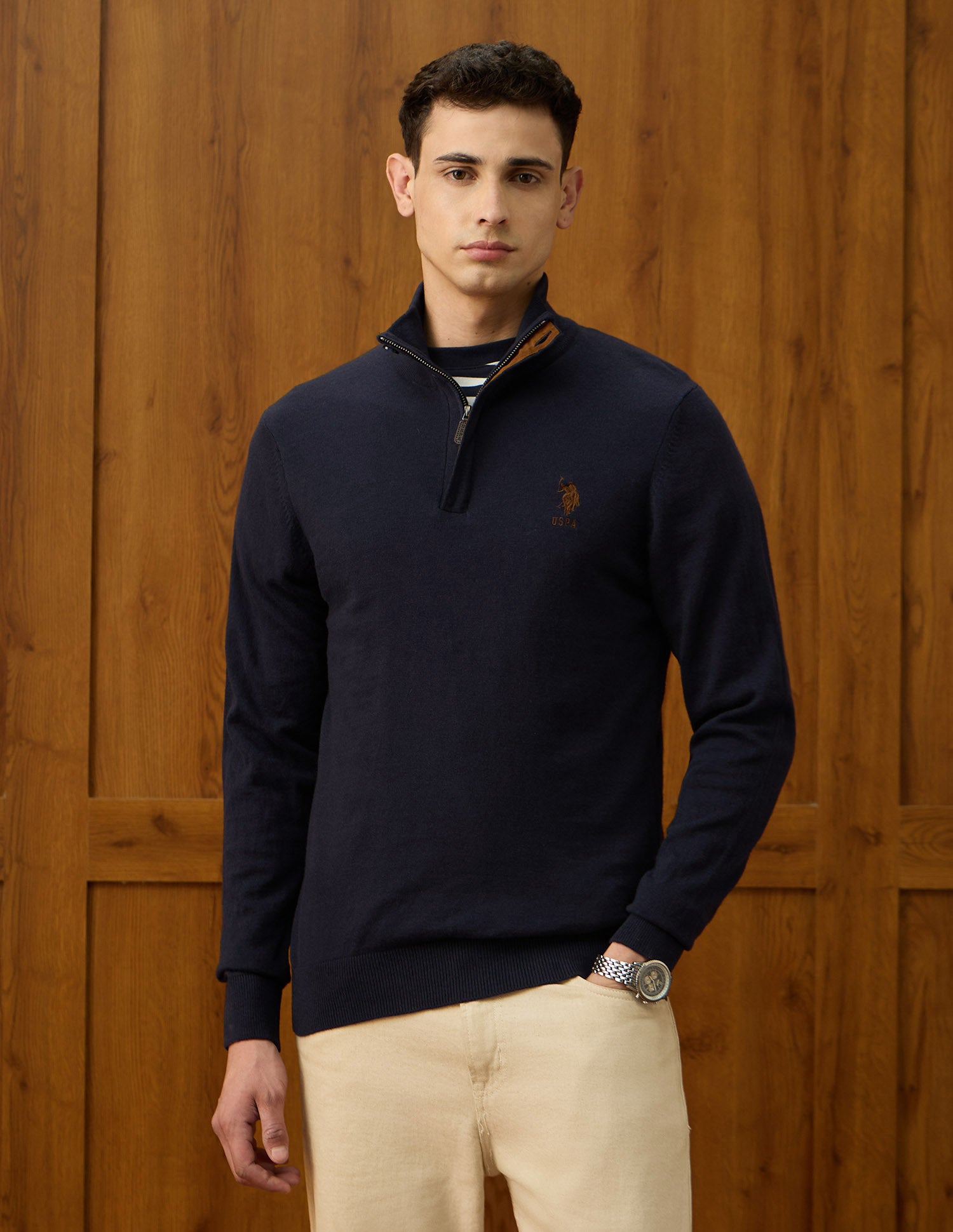 Solid Varsity Theatre Sweater Navy - U.S. POLO ASSN. | Large