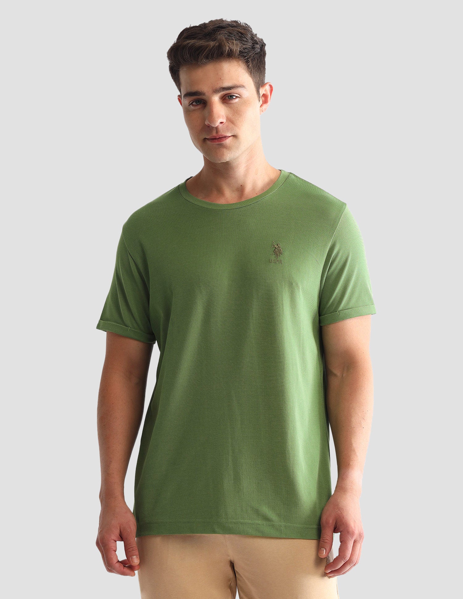 Solid Comfort Fit  Loungewear T-Shirt Raw Umber - U.S. POLO ASSN. | Large