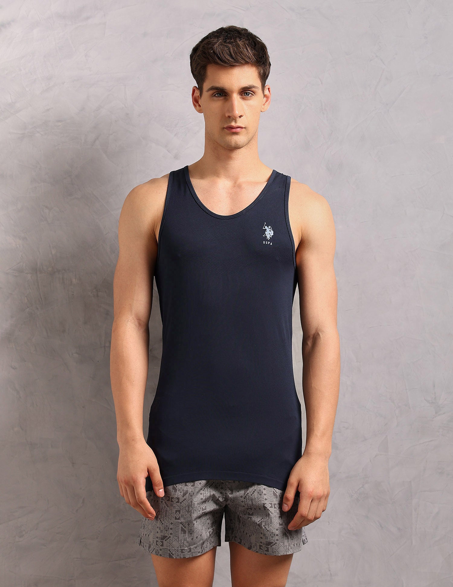Moisture Absorbent Stretch Fit AV001 Vest - Pack Of 1 Navy - U.S. Polo Assn. India | Large