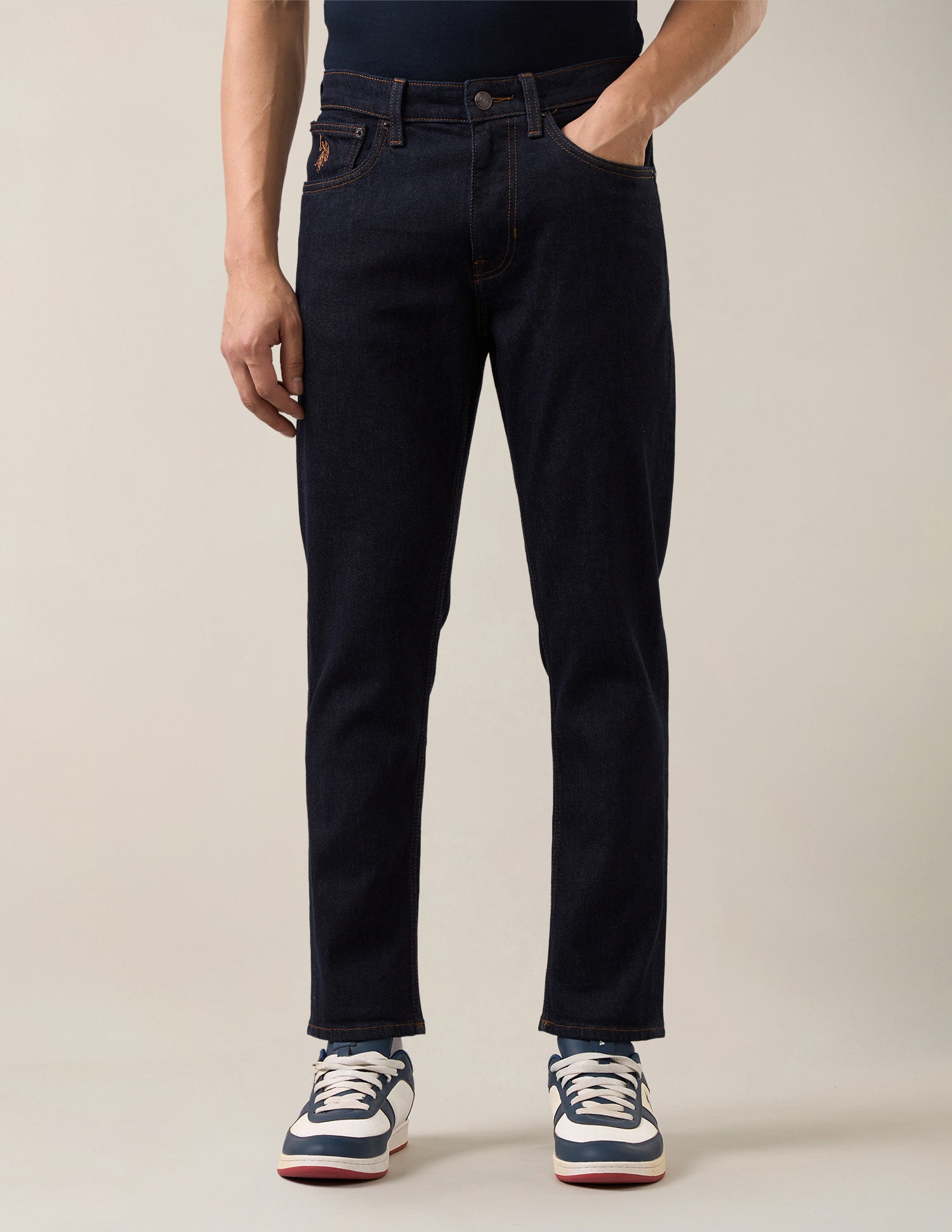 Cole Comfort Cropped Fit Blue Jeans Rinse Blue - U.S. Polo Assn. India | Large