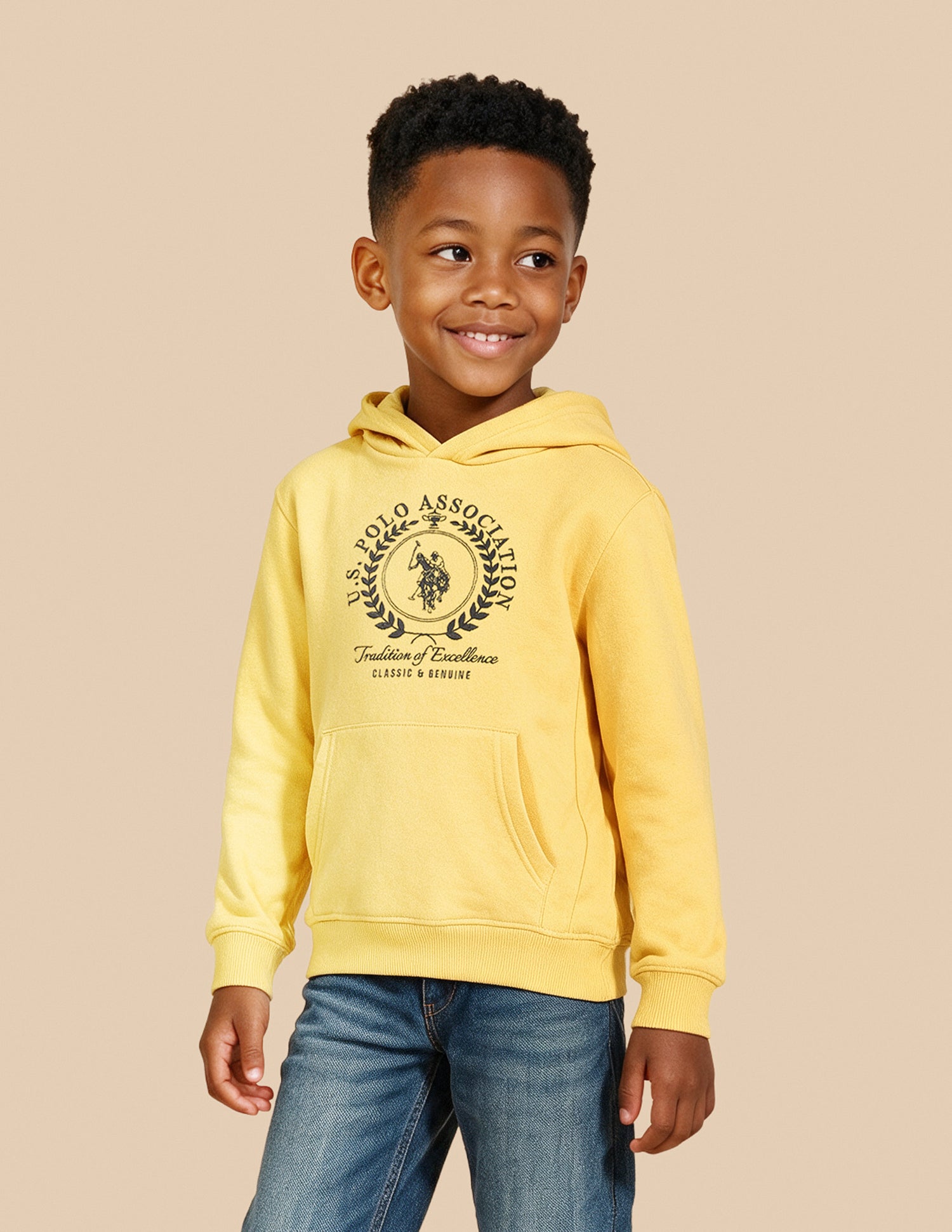 Brand Embroidered Regular Fit Sweatshirt Yellow - U.S. Polo Assn. India | Large