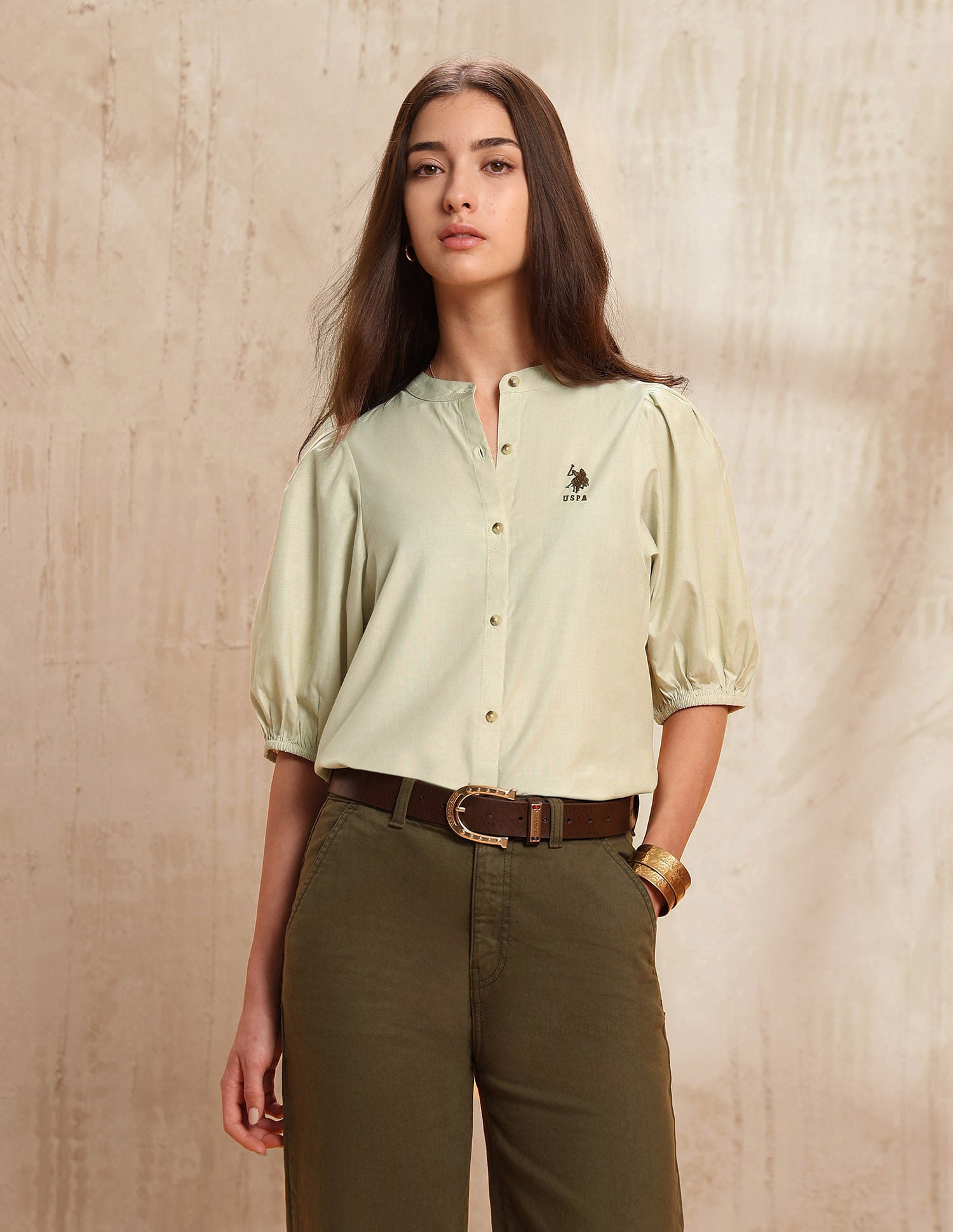 Solid Regular Fit Top Light Green - U.S. POLO ASSN. | Large