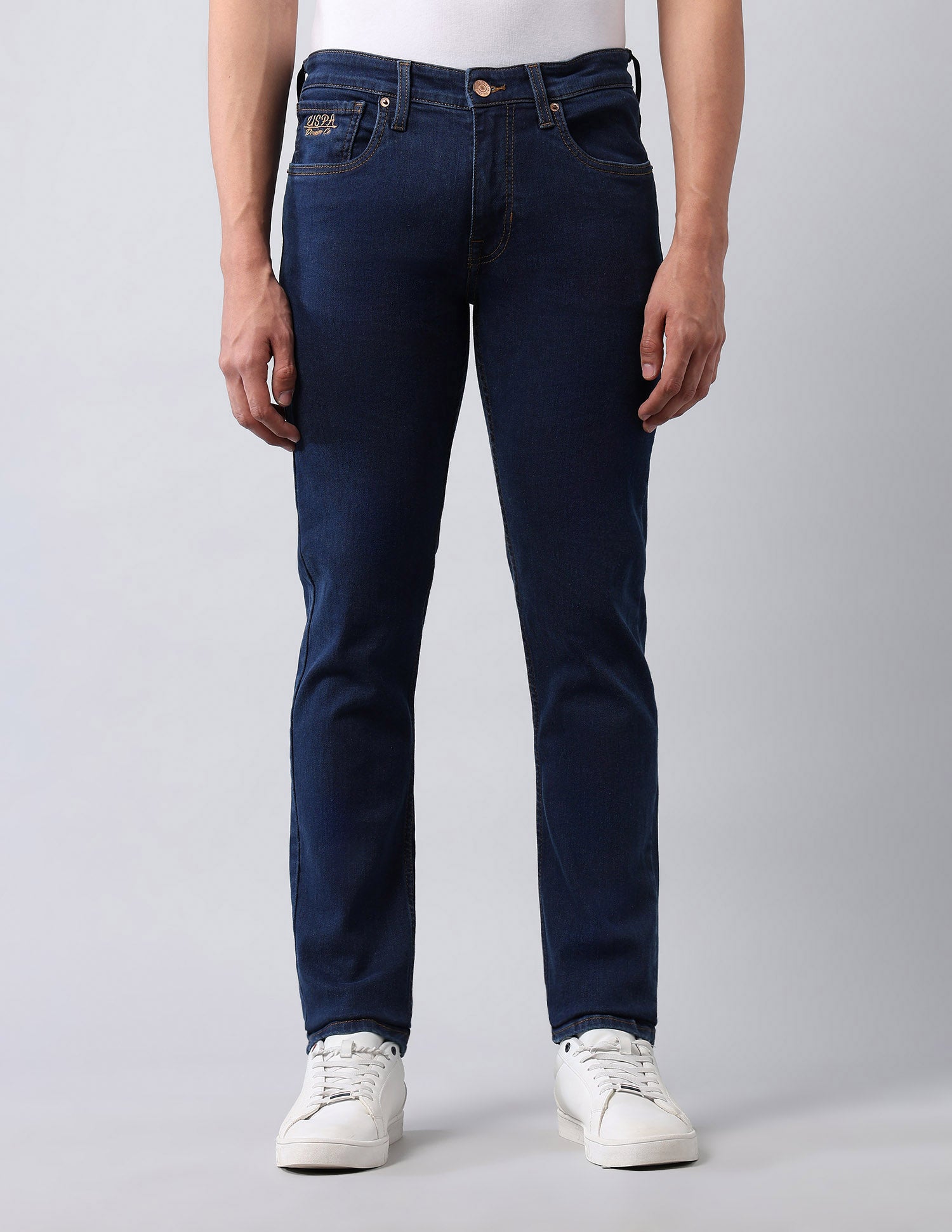 Brandon Slim Tapered Fit Blue Jeans Dark Blue - U.S. POLO ASSN. | Large