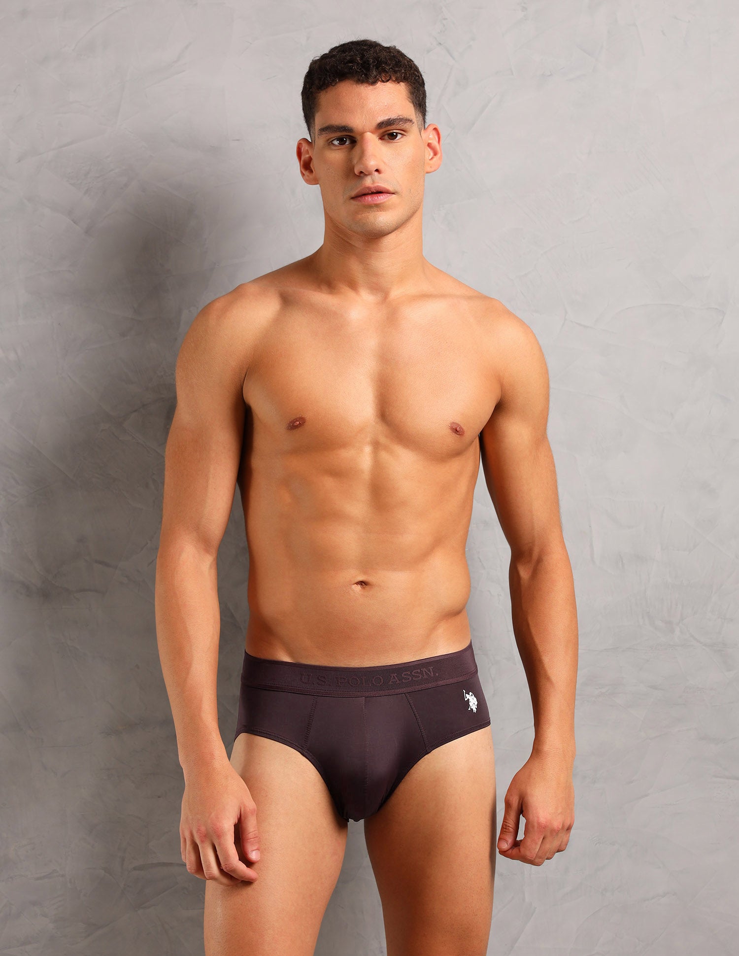 Moisture Control Antibacterial AB001 Briefs - Pack Of 1 Wine - U.S. POLO ASSN. | Large