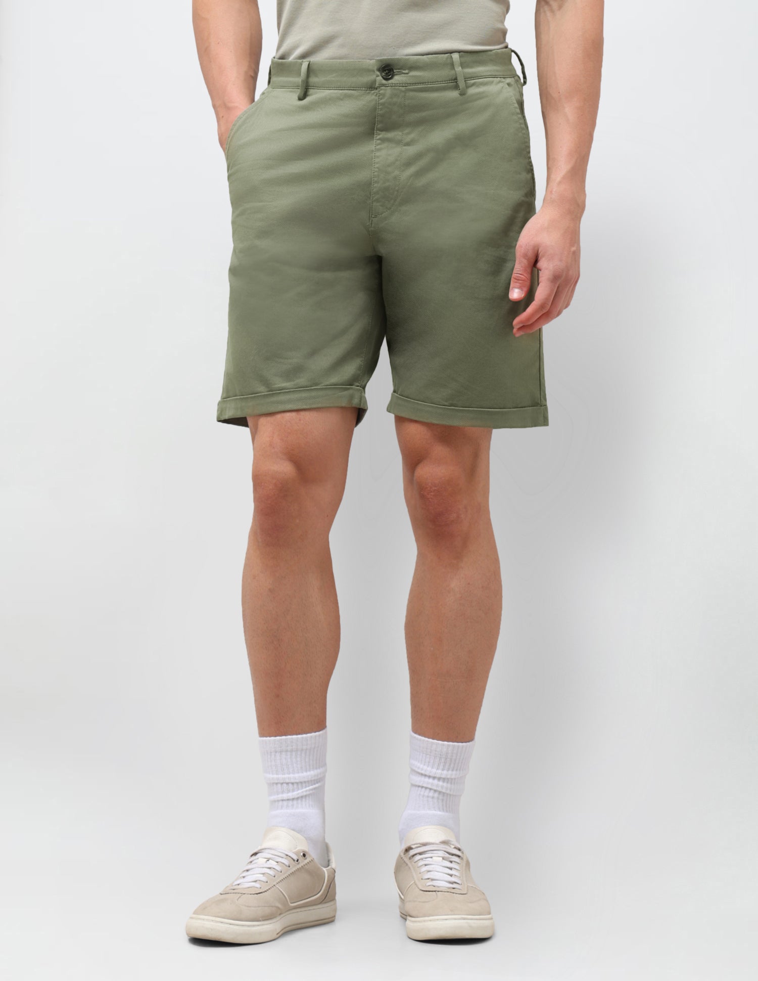 Slim Fit Twill Shorts Green - U.S. Polo Assn. India | Large