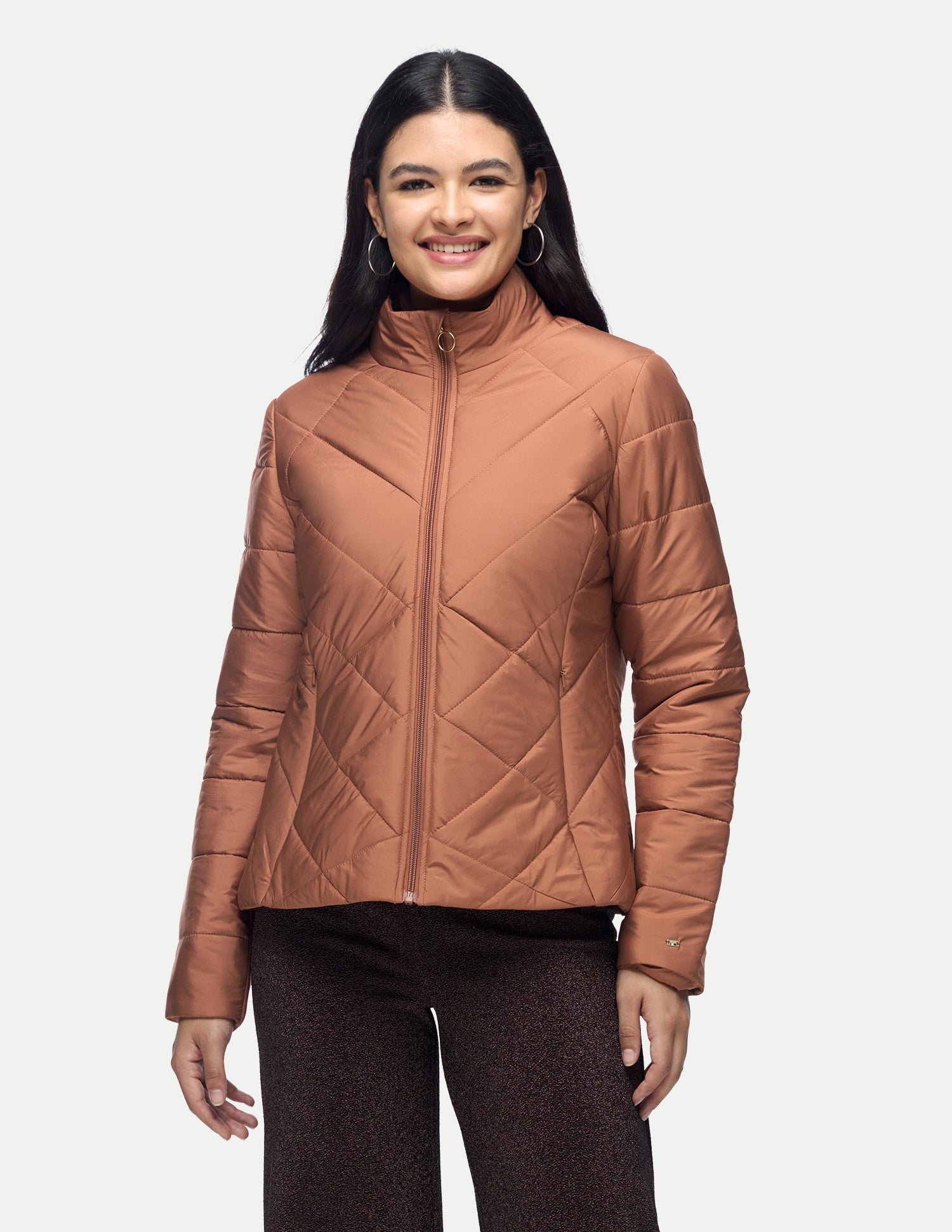 Regular Fit Quilted Jacket Rust - U.S. Polo Assn. India | Large