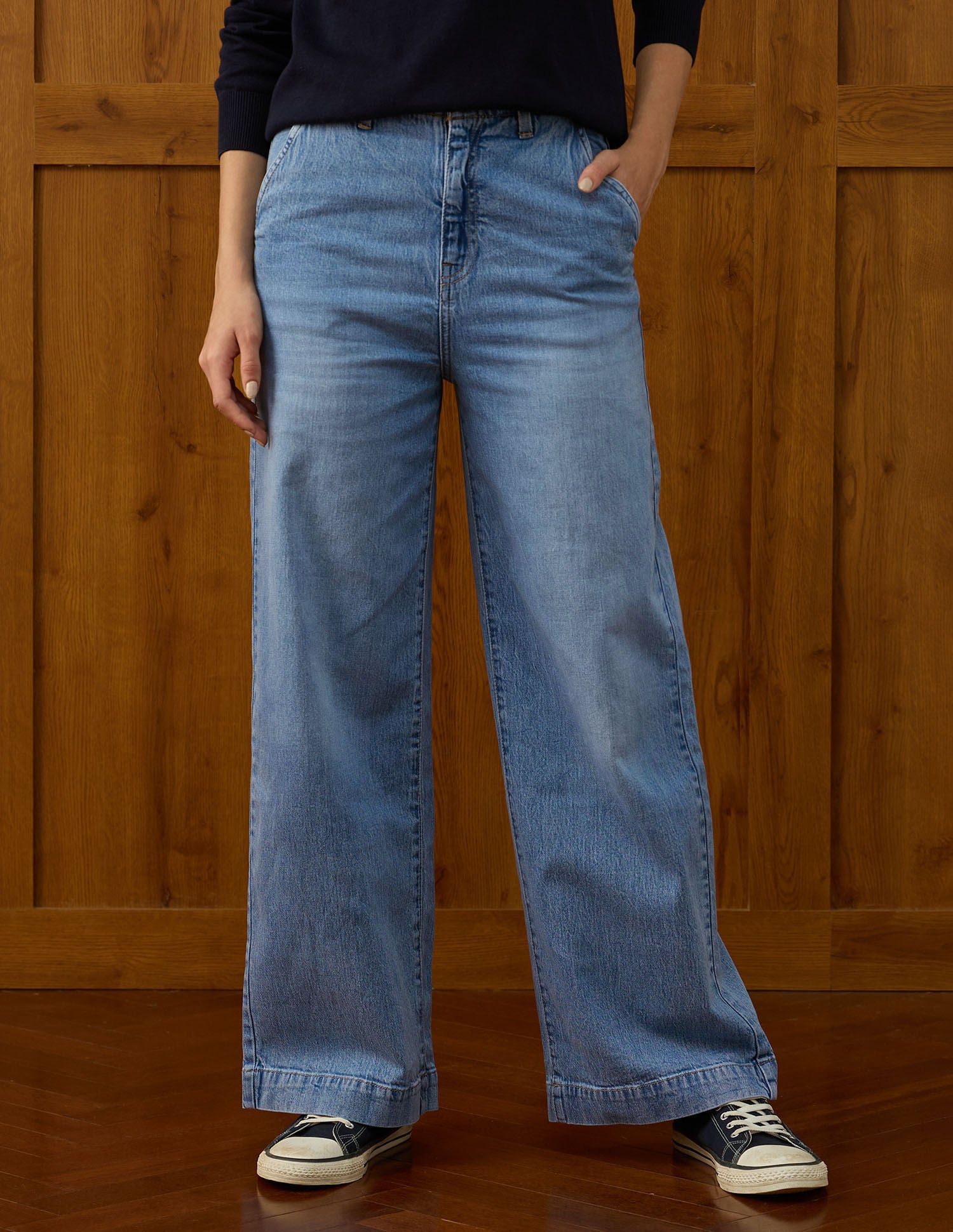 High Rise Wide Leg Fit Jeans Blue - U.S. POLO ASSN. | Large