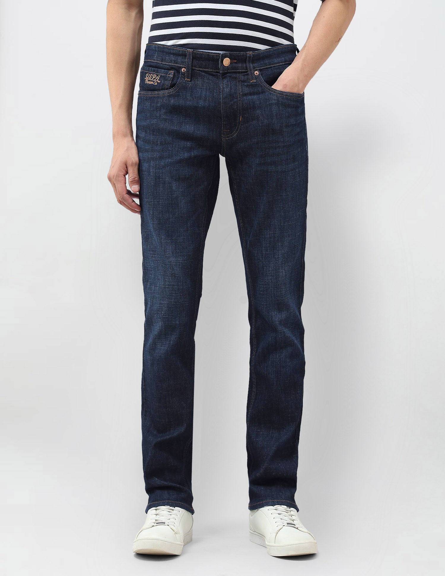 Regallo Skinny Fit Blue Jeans Dark Blue - U.S. Polo Assn. India | Large