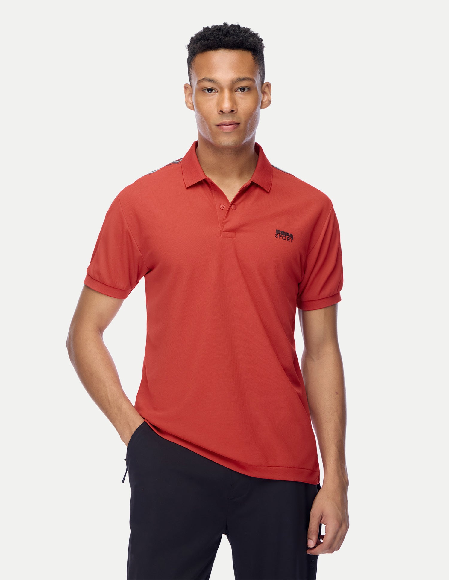 Solid Regular Fit Active Polo Shirt Orange - U.S. Polo Assn. India | Large