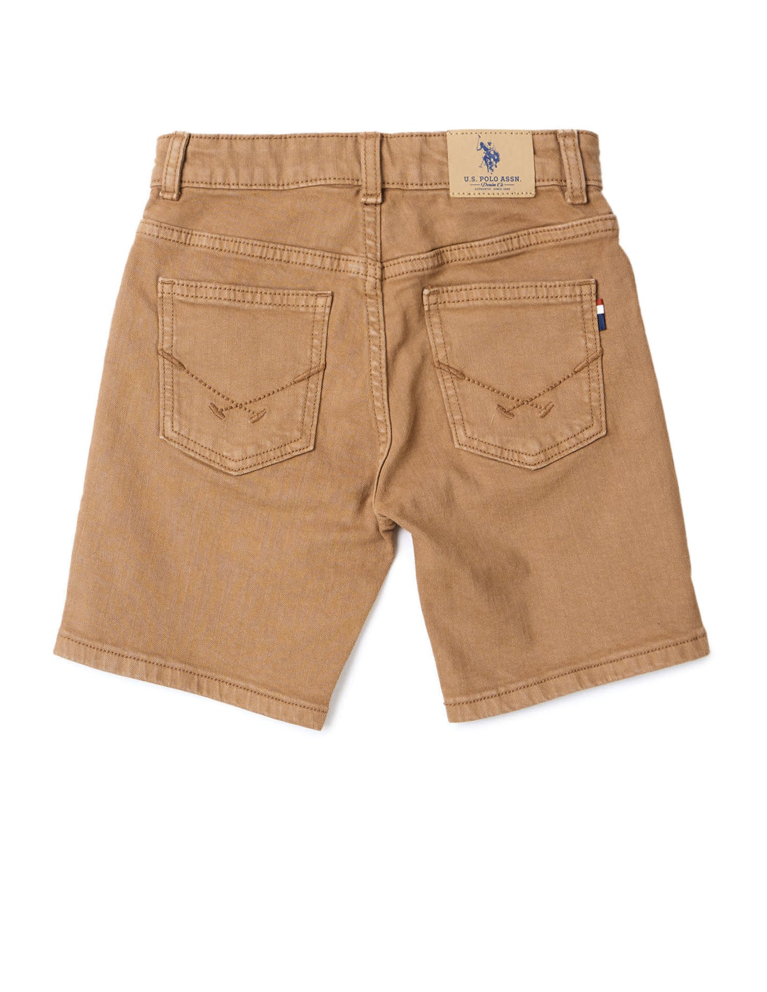 Boys Regular Fit Denim Shorts Brown - U.S. POLO ASSN. | Large
