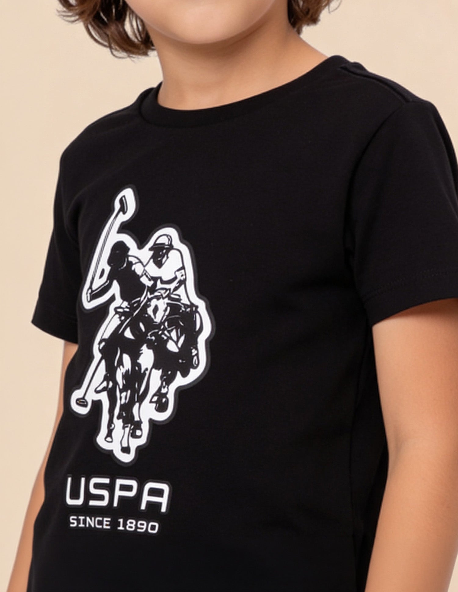 Graphic Brand Printed Regular Fit T-Shirt Black - U.S. Polo Assn. India | Large