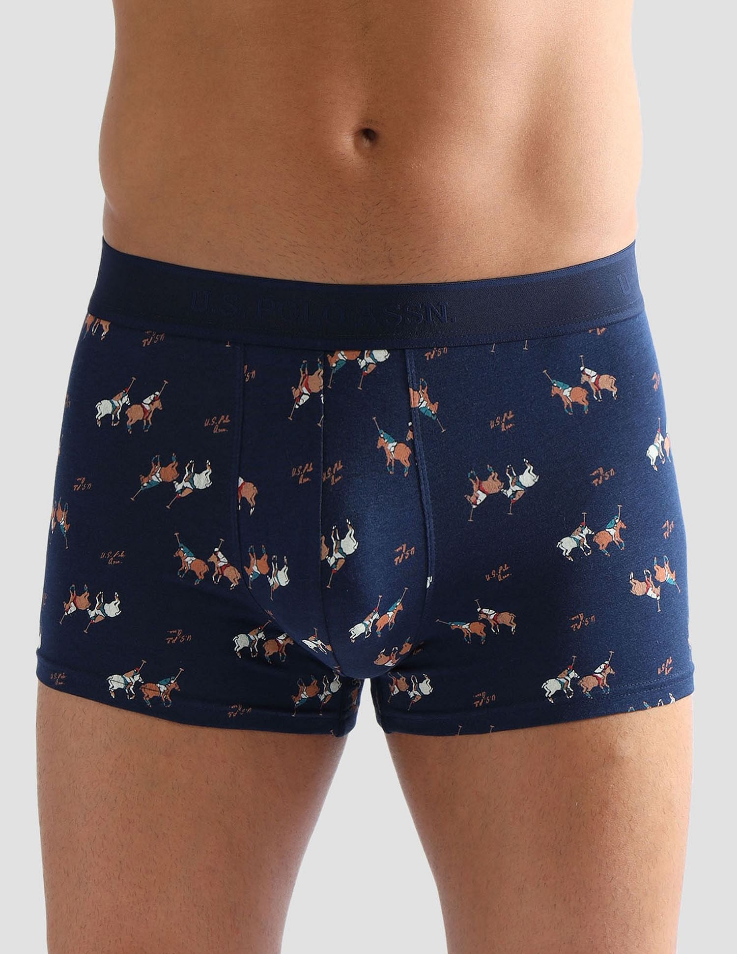 Anti Microbial Printed PT005 Trunks - Pack of 1 Navy - U.S. POLO ASSN. | Large