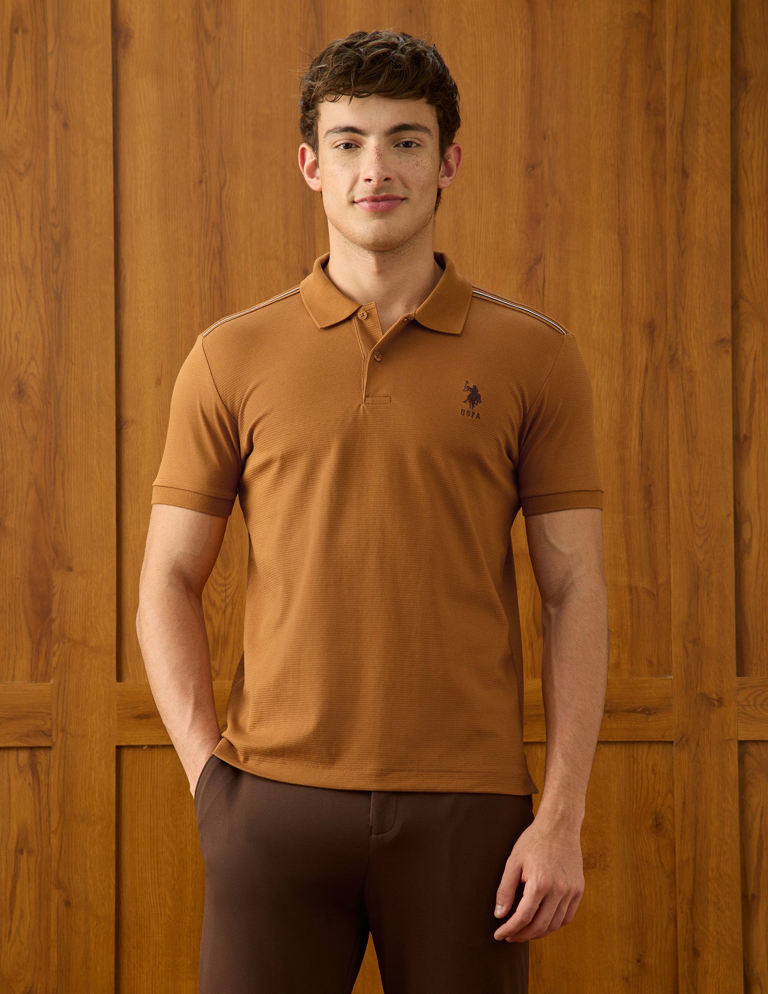 Solid Slim Fit Polo Shirt Mustard - U.S. Polo Assn. India | Large