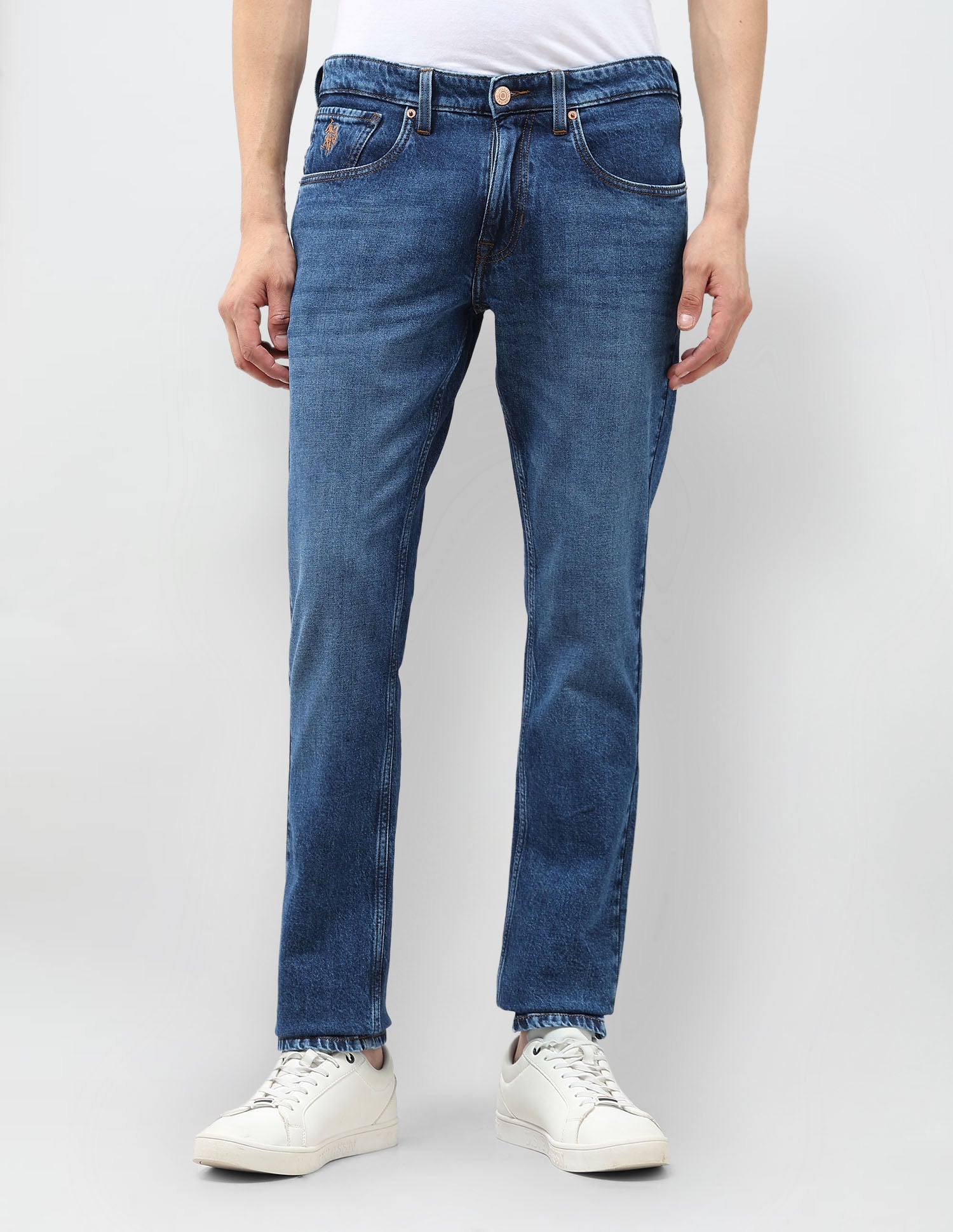 Brandon Slim Tapered Fit Whiskered Jeans Indigo - U.S. POLO ASSN. | Large