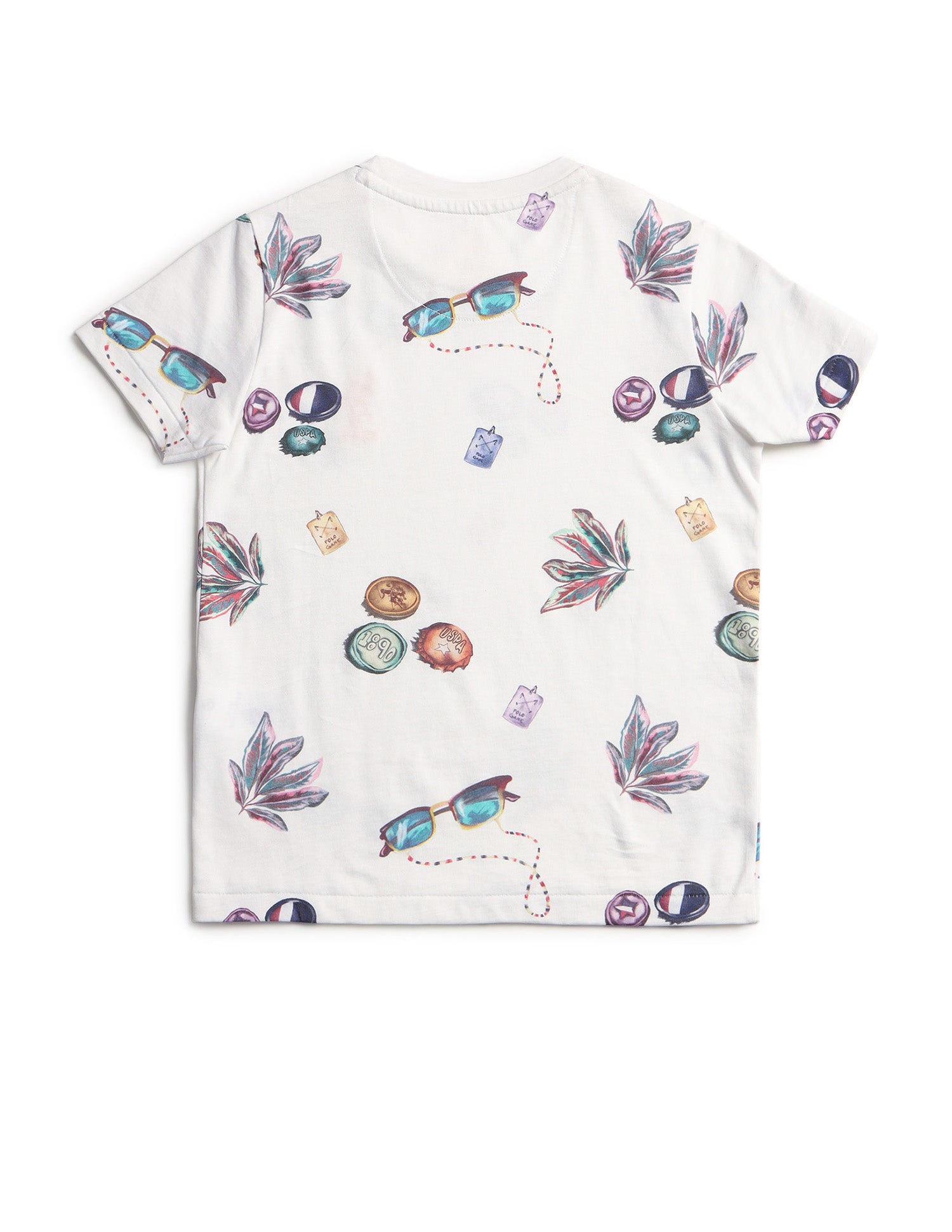 Boys Regular Fit All Over Printed T-Shirt White - U.S. POLO ASSN. | Large