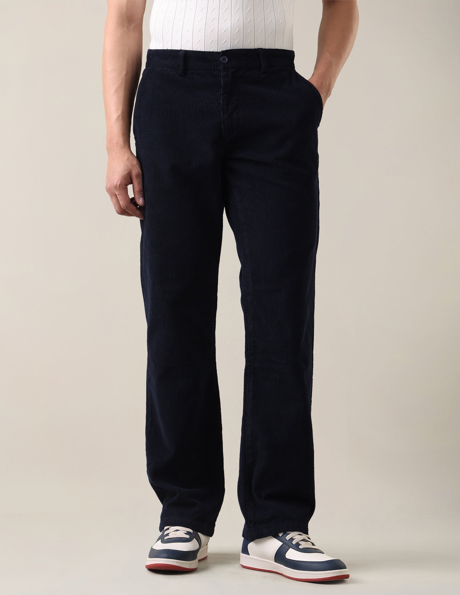 Corduroy	Riley Straight Fit Trousers Navy - U.S. Polo Assn. India | Large