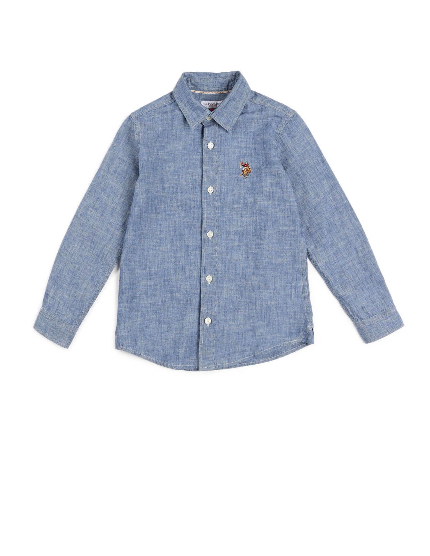 Boys Textured Regular Fit Shirt Indigo - U.S. POLO ASSN. | Large