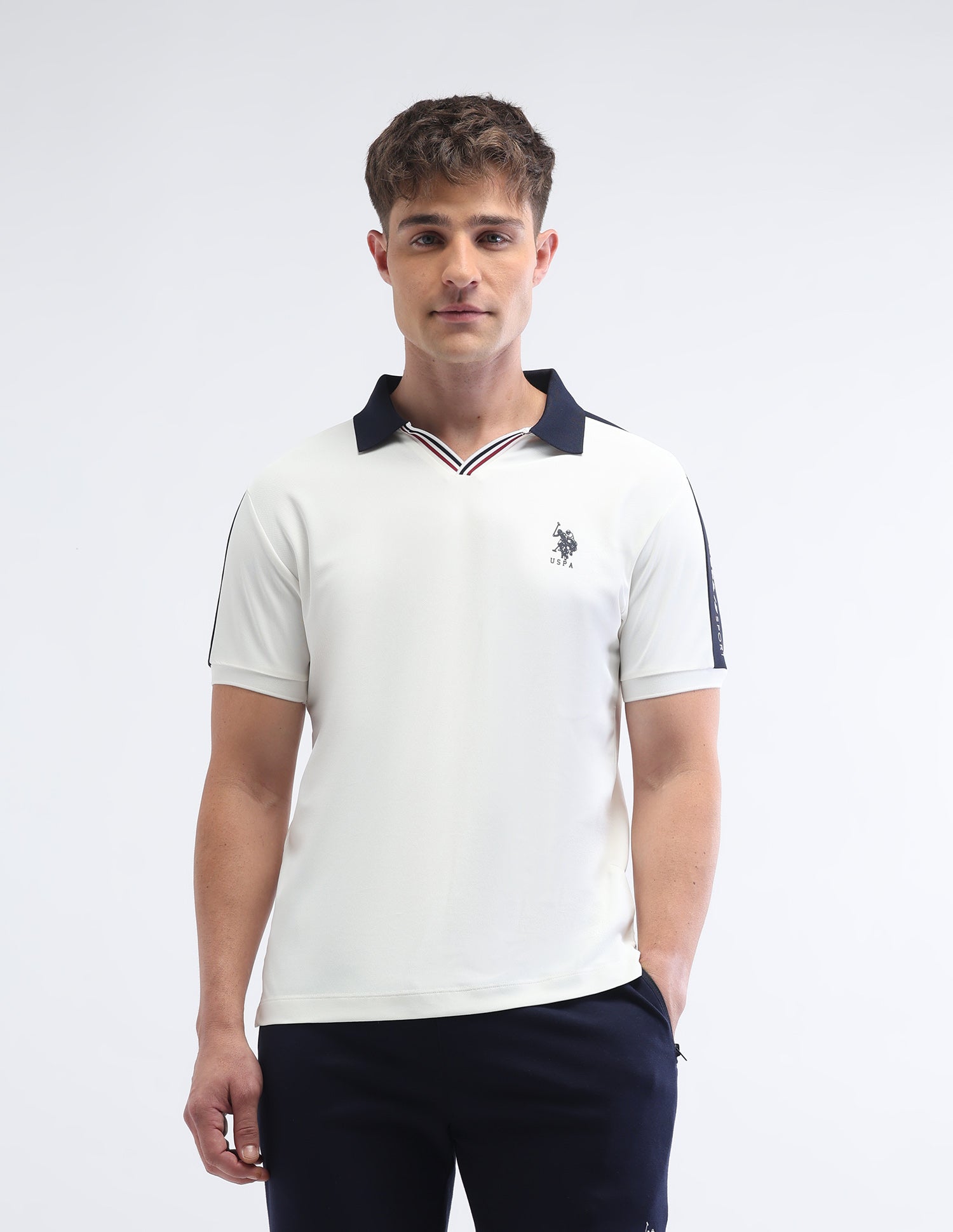 Solid Slim Fit Polo Shirt White - U.S. Polo Assn. India | Large