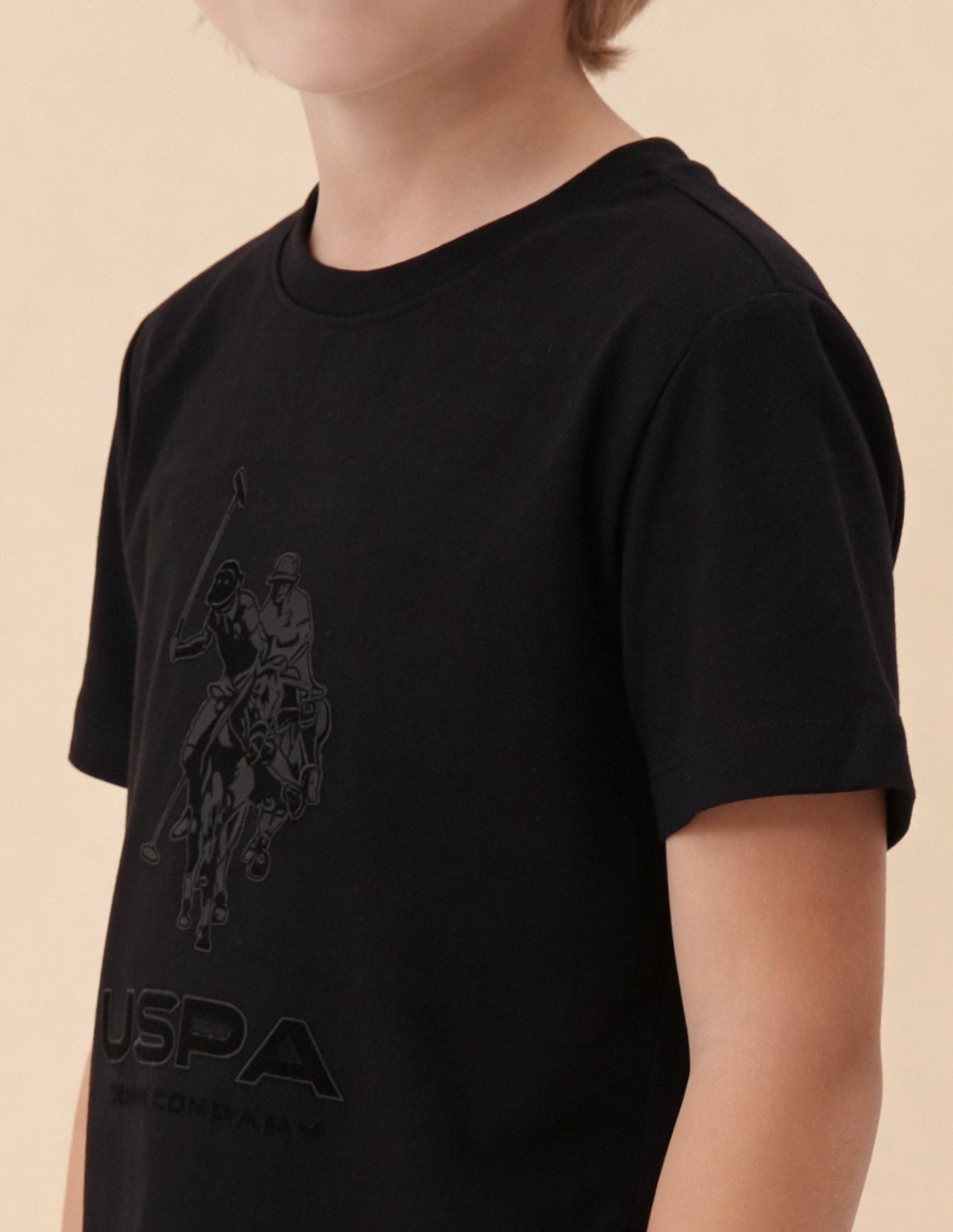 Brand Printed Regular Fit T-Shirt Black - U.S. Polo Assn. India | Large