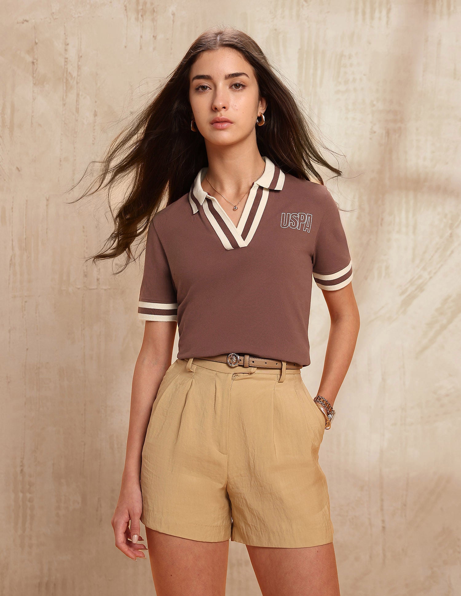 Regular Fit Solid Polo Shirt Brown - U.S. POLO ASSN. | Large