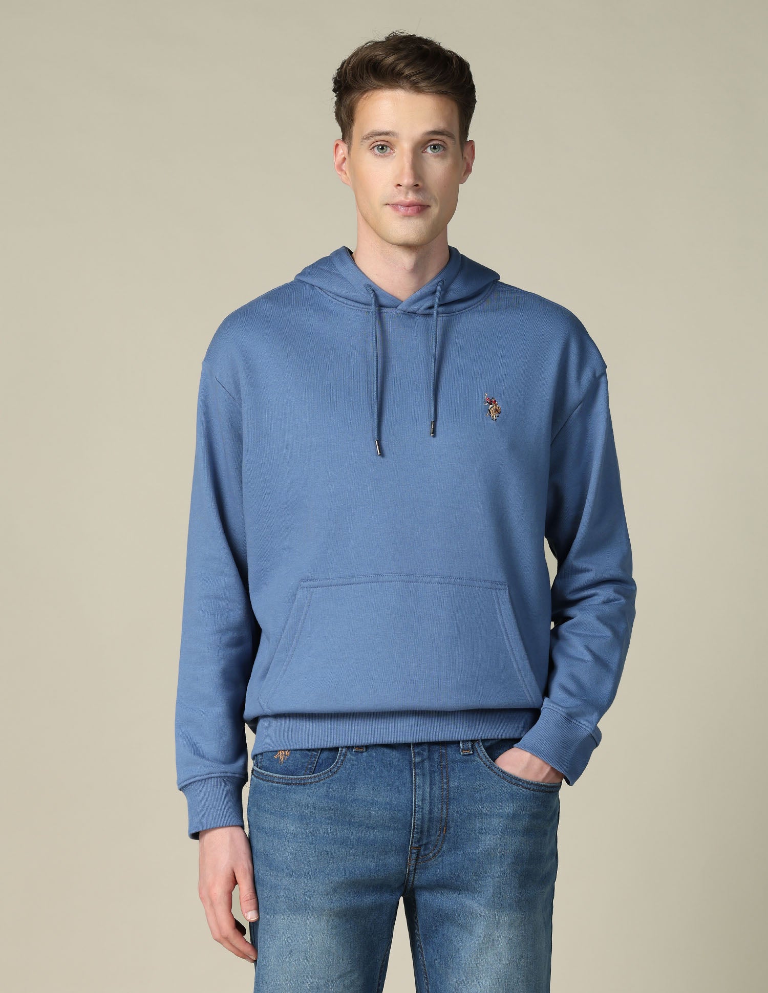 Solid Relaxed Fit Sweatshirt Dark Blue - U.S. POLO ASSN. | Large