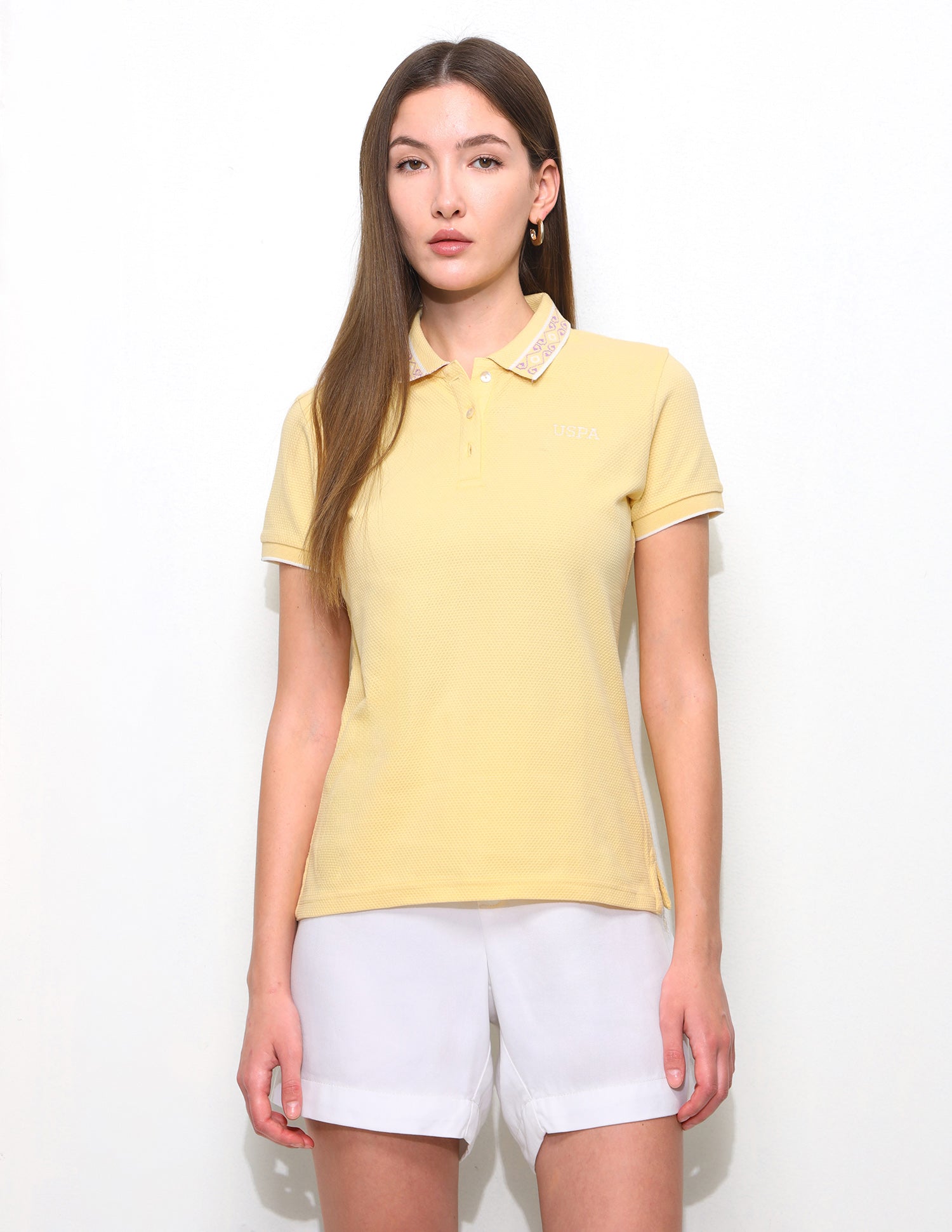 Textured Regular Fit Polo Shirt Light Yellow - U.S. Polo Assn. India | Large