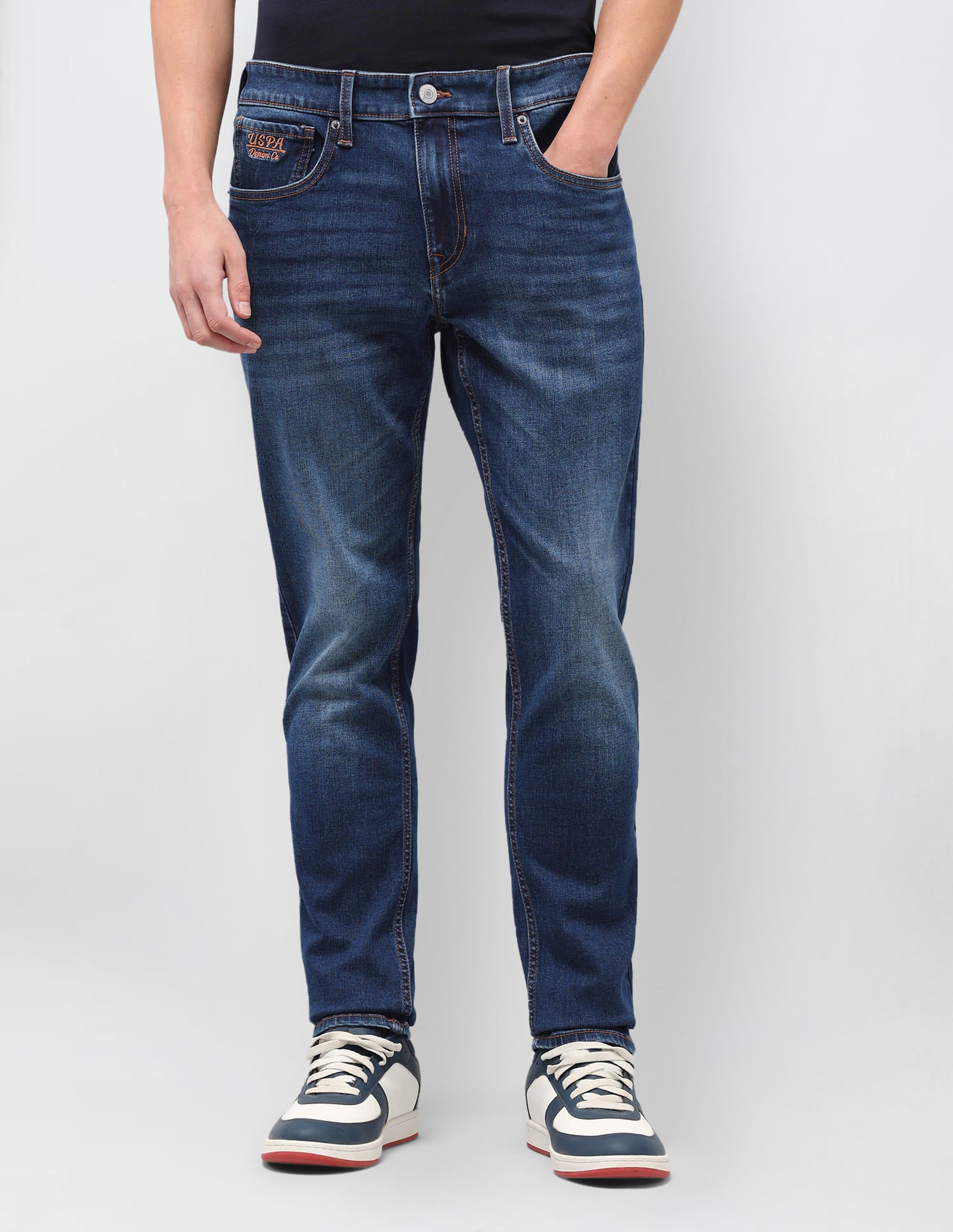 Solid Slim Fit Jeans Blue - U.S. Polo Assn. India | Large