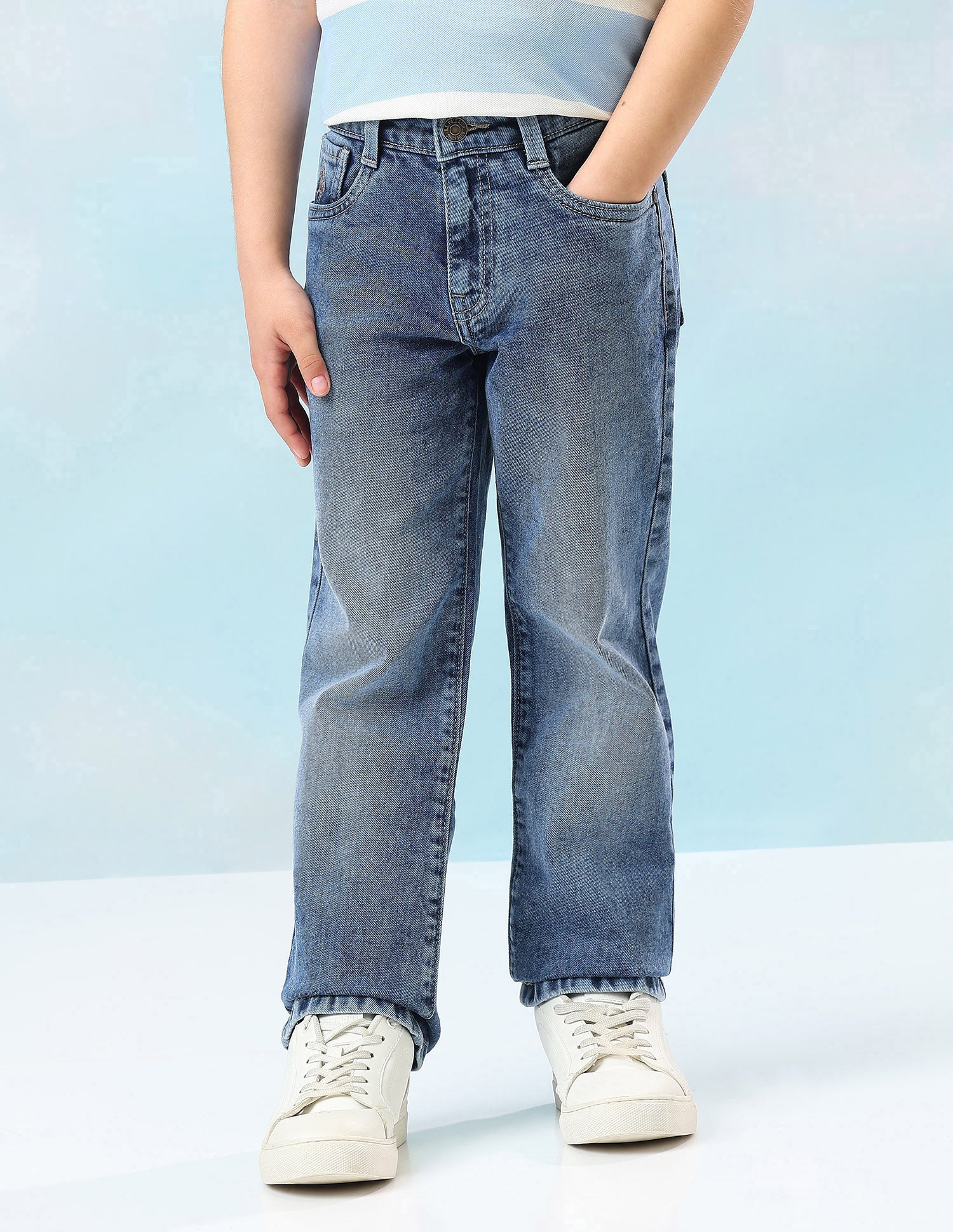 Relaxed Fit Mid Rise Jeans Indigo - U.S. Polo Assn. India | Large