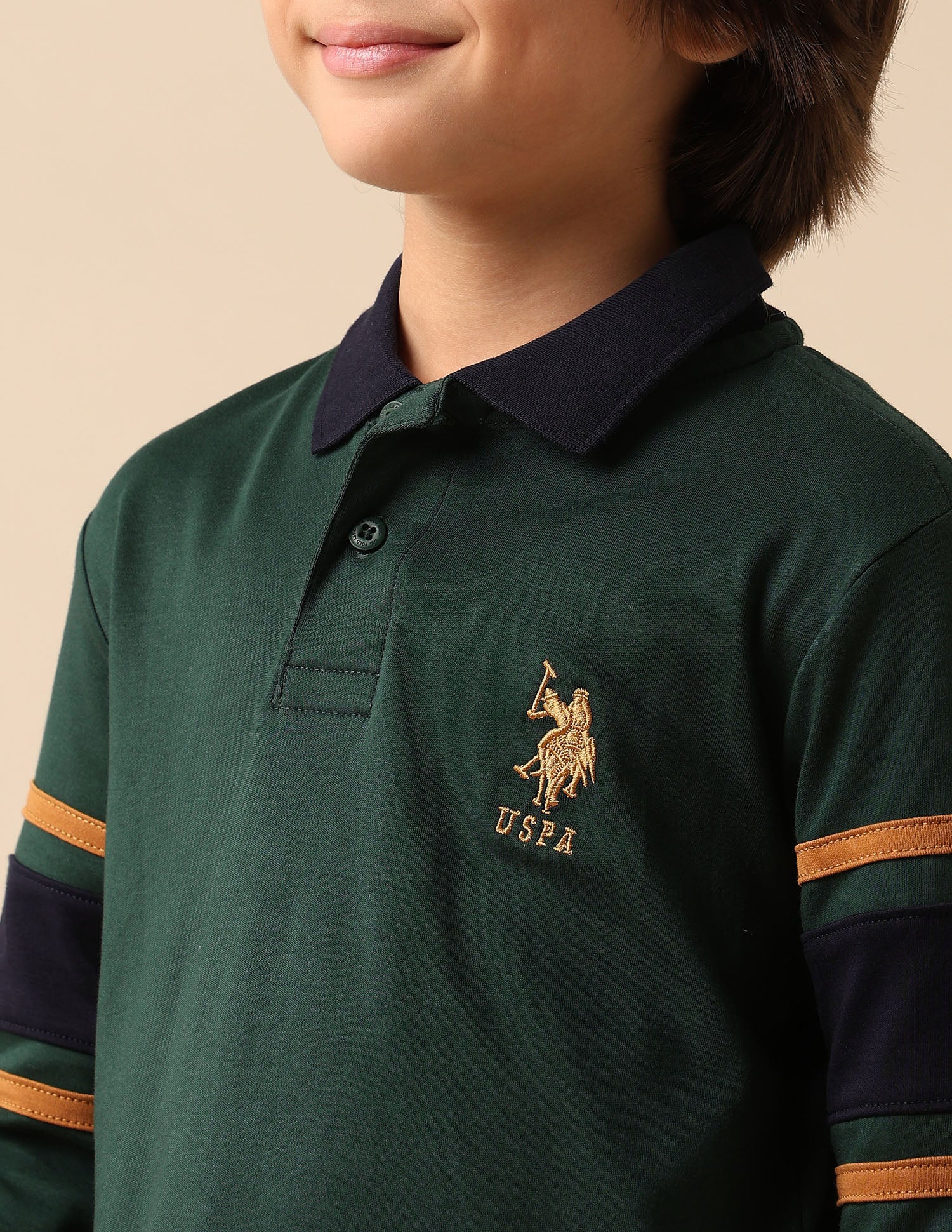 Boys Brand Embroidered Regular Fit Polo Shirt Dark Green - U.S. POLO ASSN. | Large