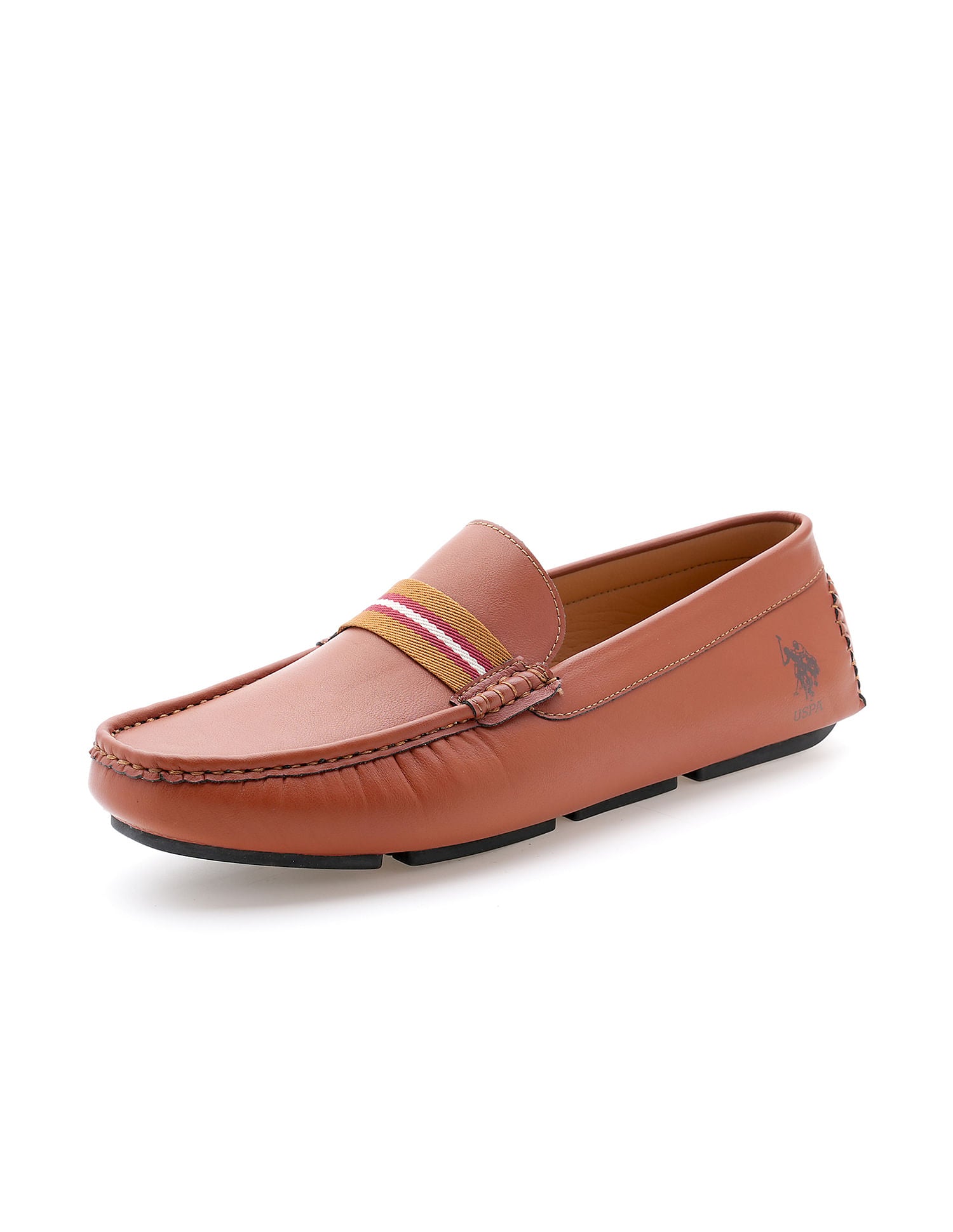Men Stripe Tape Bickford 4.0 Slip On Shoes Tan - U.S. Polo Assn. India | Large