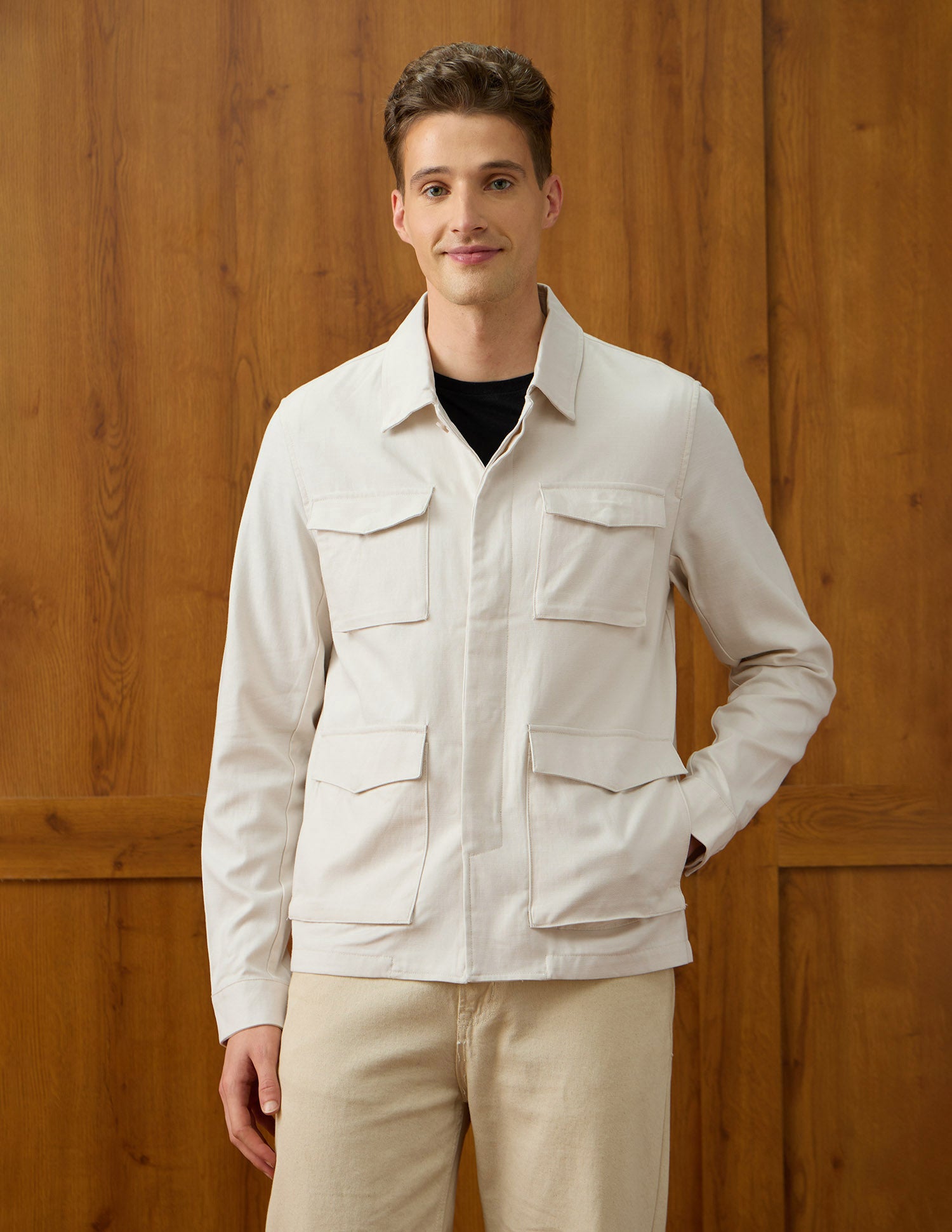 Solid Equestrian Aisle Theater Jacket Ecru - U.S. Polo Assn. India | Large