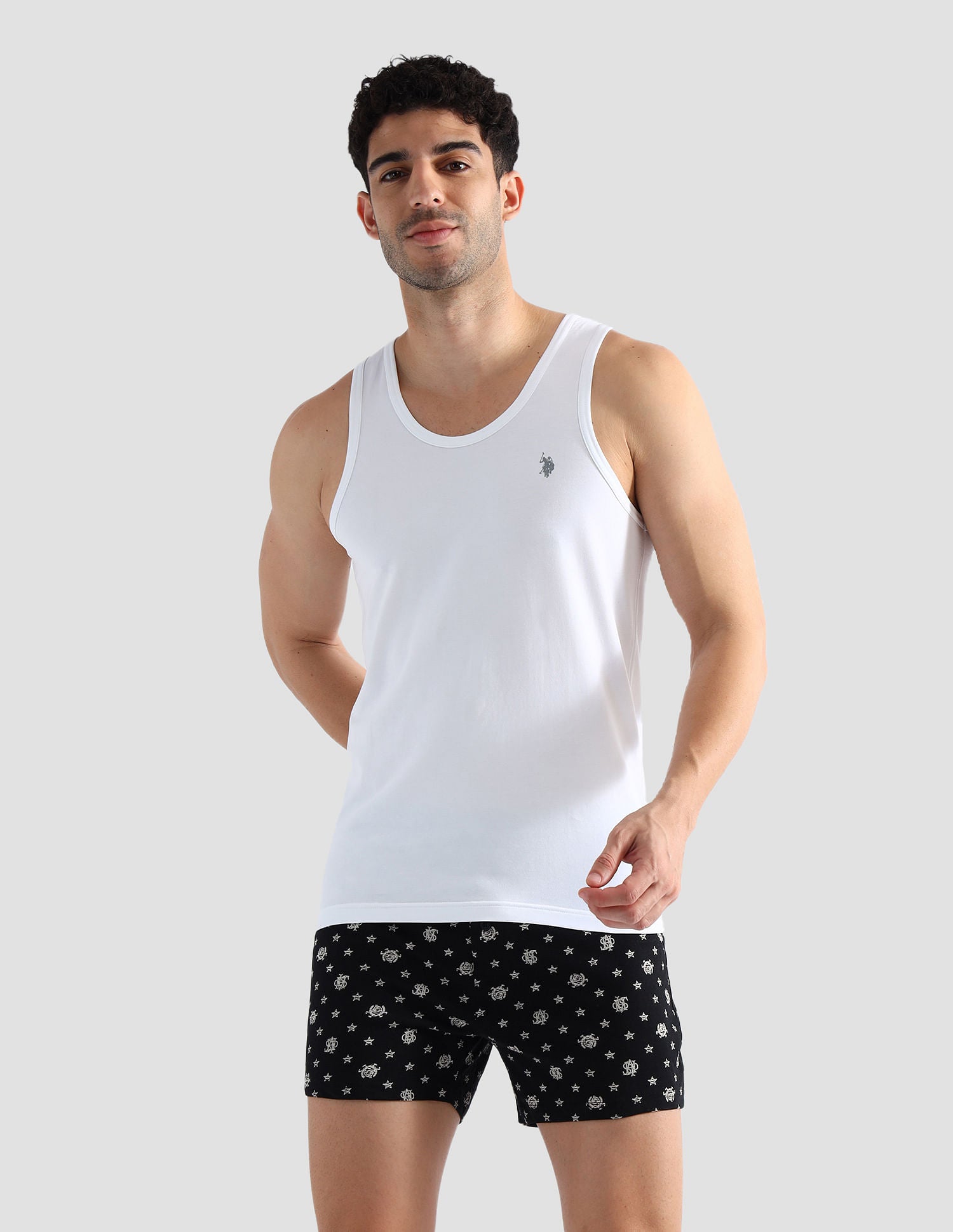 Solid Cotton PV002 Vest - Pack Of 2 White - U.S. POLO ASSN. | Large