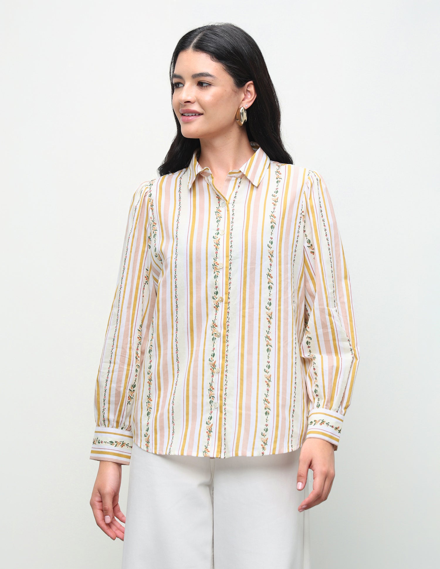 Floral Printed Regular Fit Shirt White - U.S. Polo Assn. India | Large
