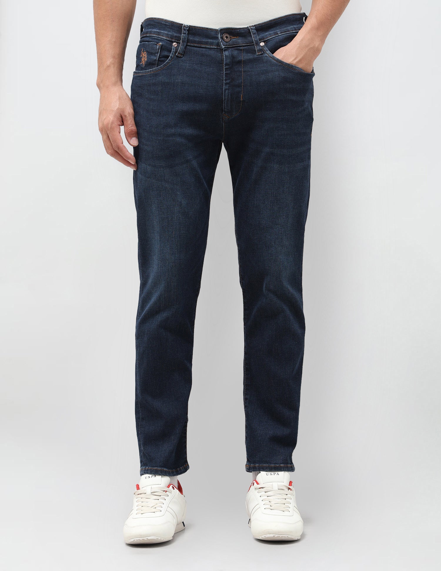 Cole Comfort Cropped Fit Blue Jeans Dark Blue - U.S. Polo Assn. India | Large