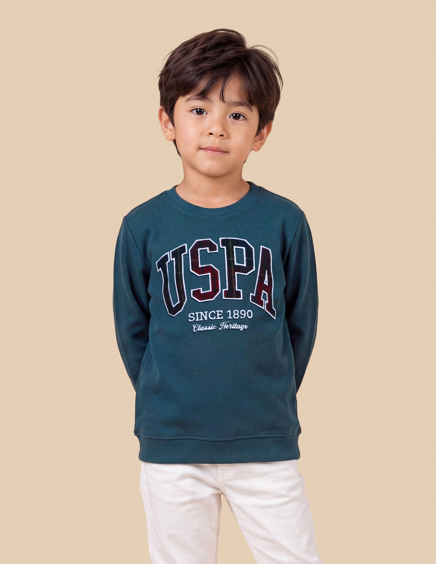 Brand Applique Regular Fit Sweatshirt Teal - U.S. Polo Assn. India | Large