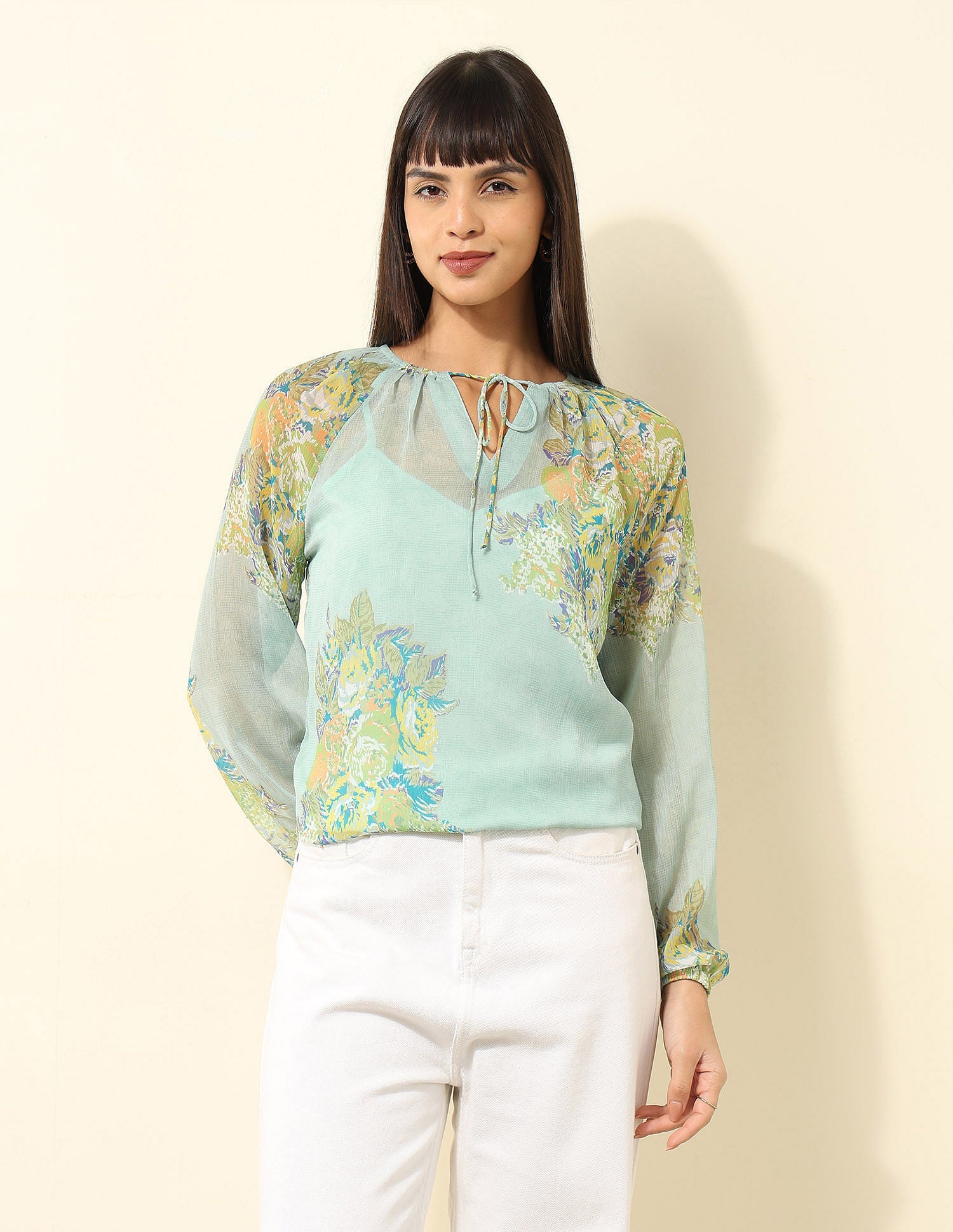 Abstract Printed Chiffon Top Multicolour - U.S. POLO ASSN. | Large